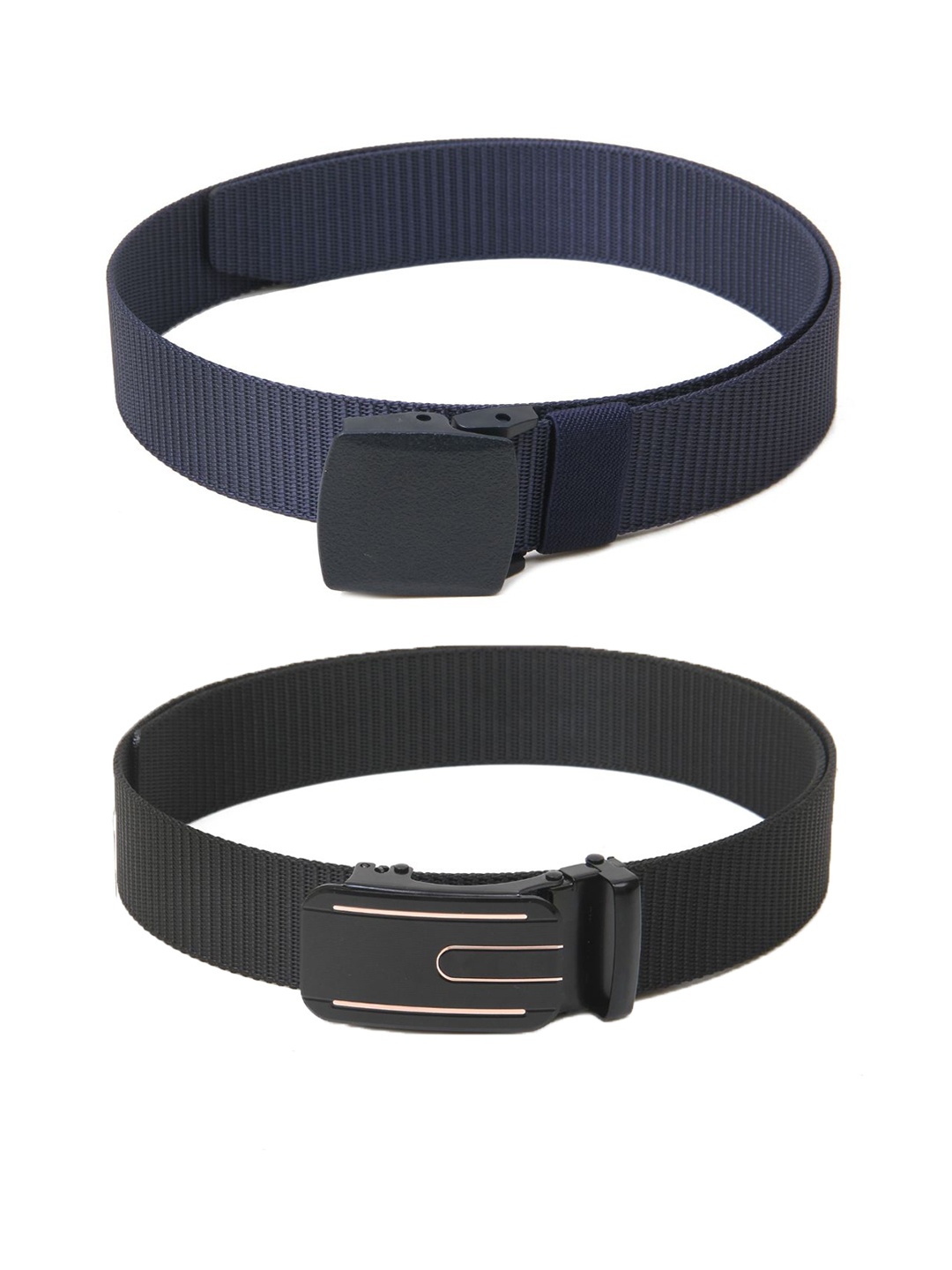 

Calvadoss Boys Set Of 2 Textured Belts, Black