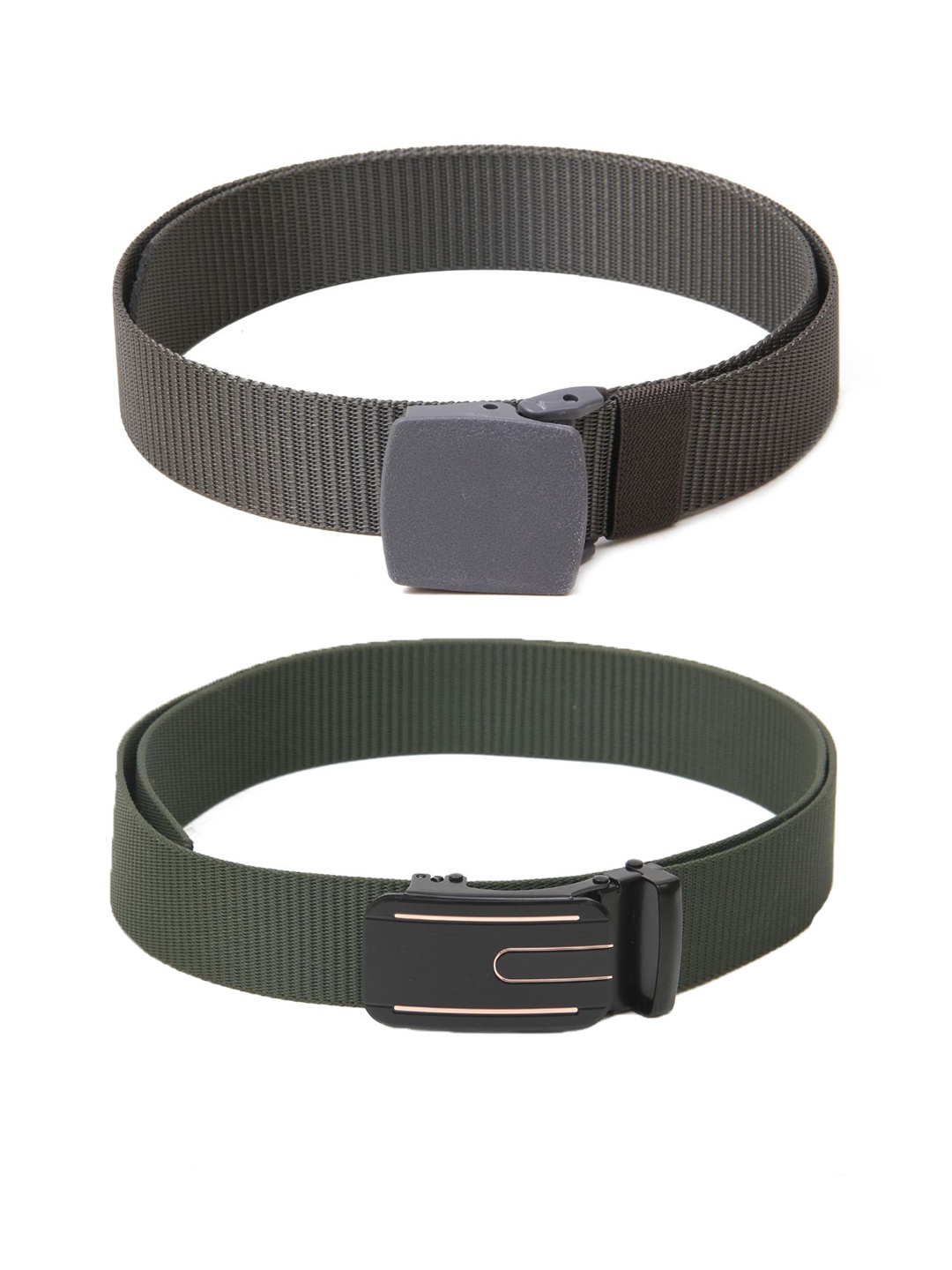 

Calvadoss Boys Set Of 2 Textured Belts, Grey