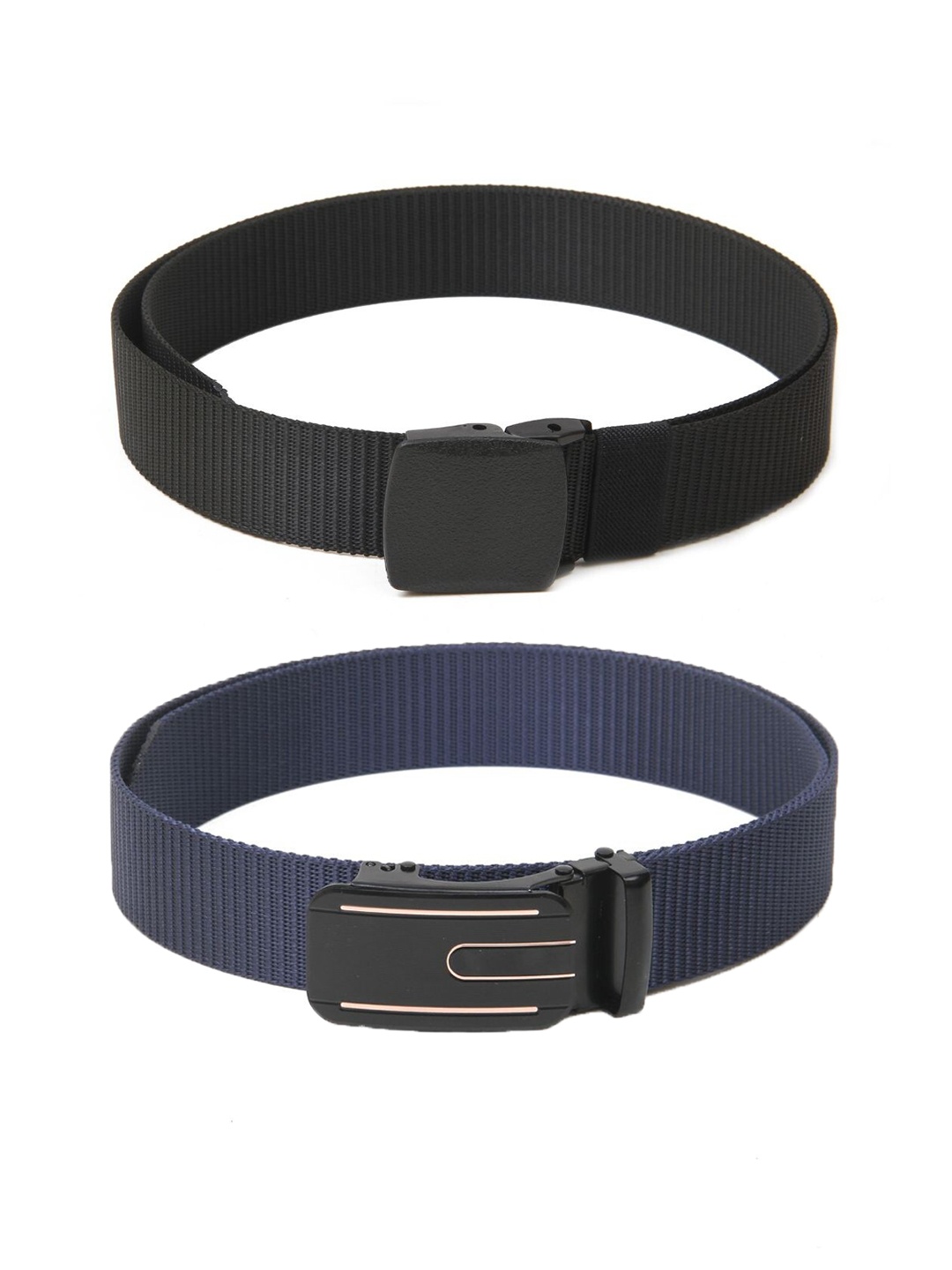 

Calvadoss Boys Set Of 2 Textured Belts, Black