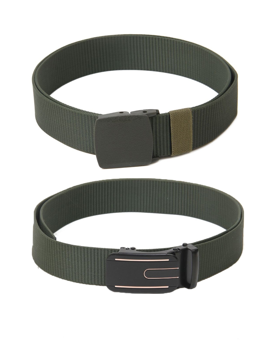 

Calvadoss Boys Set Of 2 Textured Belts, Green