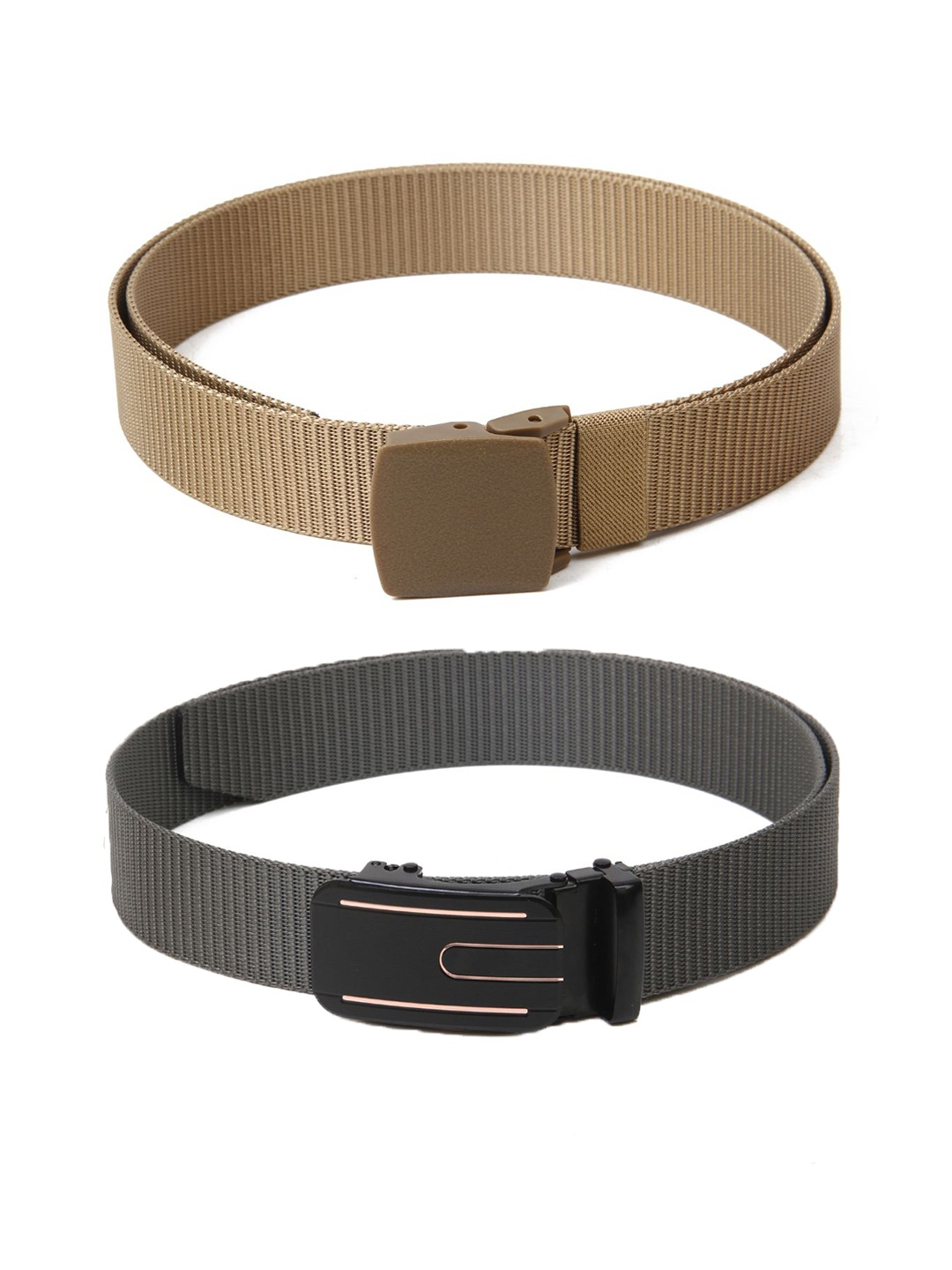 

Calvadoss Boys Set Of 2 Textured Belts, Beige