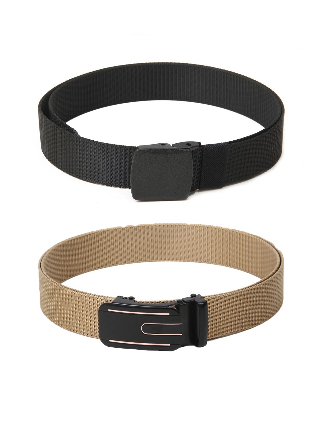 

Calvadoss Boys Set Of 2 Textured Belts, Black