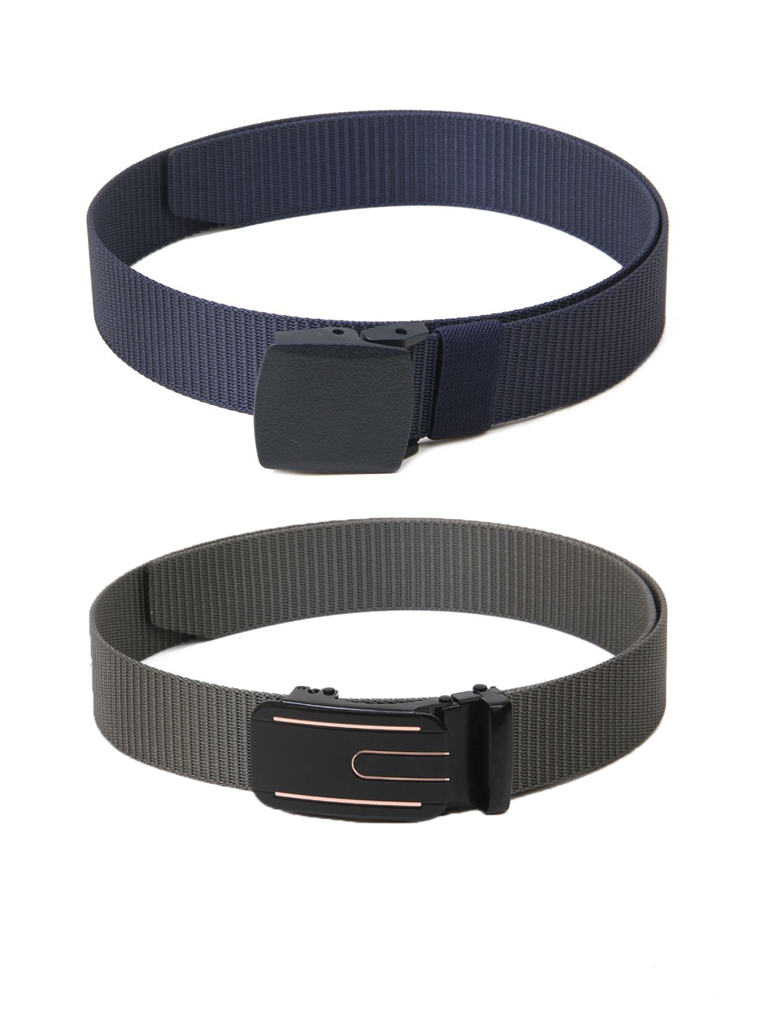 

Calvadoss Boys Set Of 2 Textured Belts, Navy blue