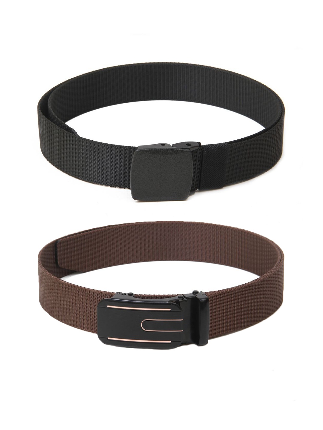 

Calvadoss Boys Set Of 2 Textured Belts, Black