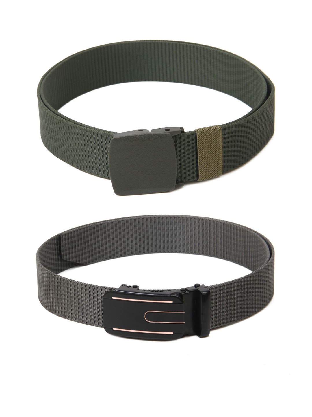 

Calvadoss Boys Set Of 2 Textured Belts, Green