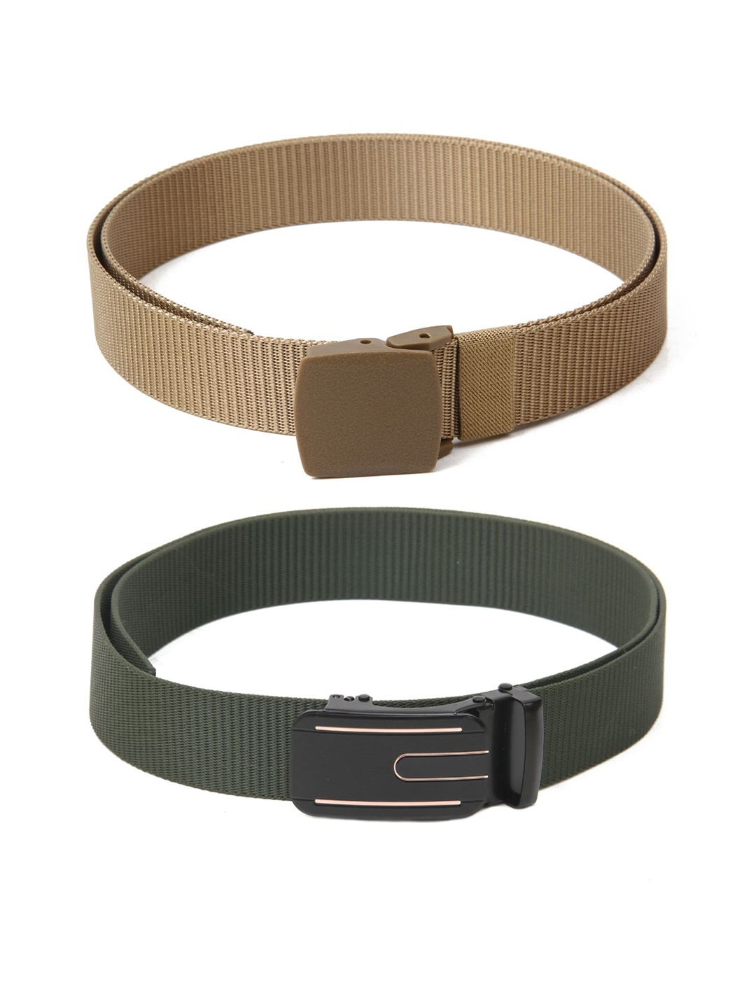 

Calvadoss Boys Set Of 2 Textured Canvas Belts, Beige