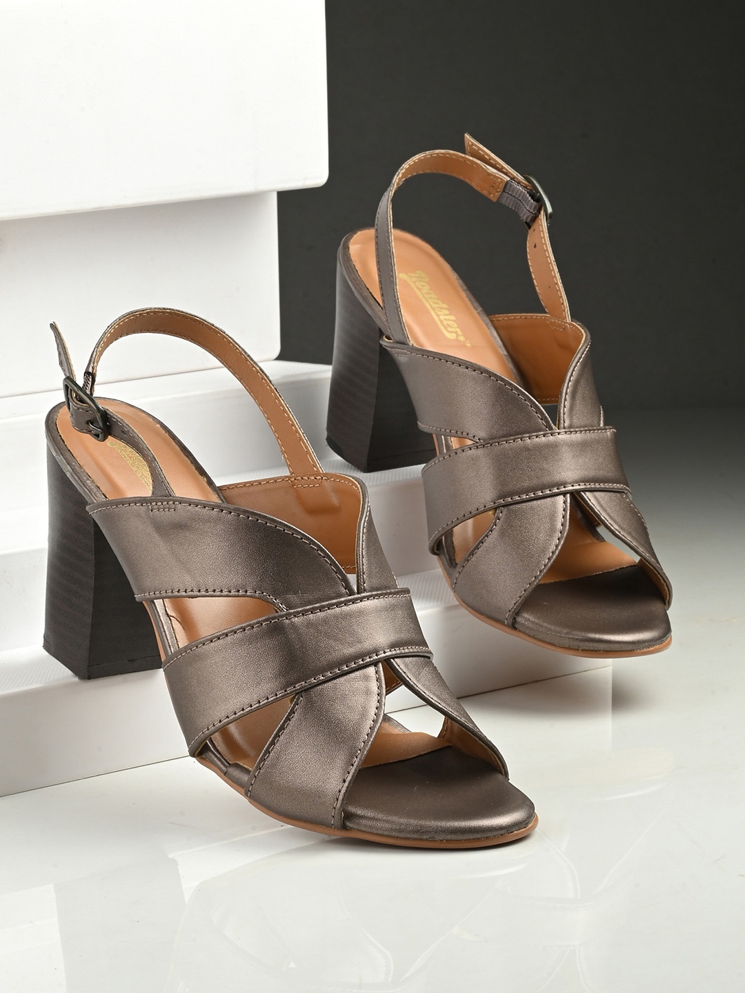 

The Roadster Lifestyle Co. Women Grey Open Toe Block Heels