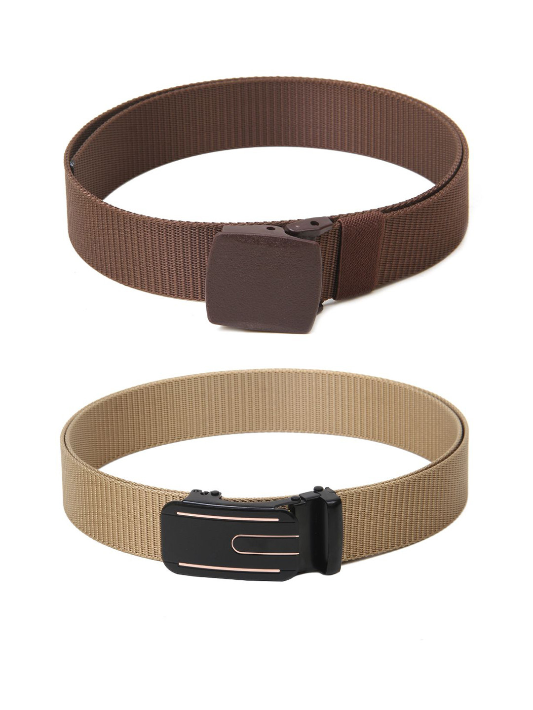 

Calvadoss Women Textured 2 Belts, Brown