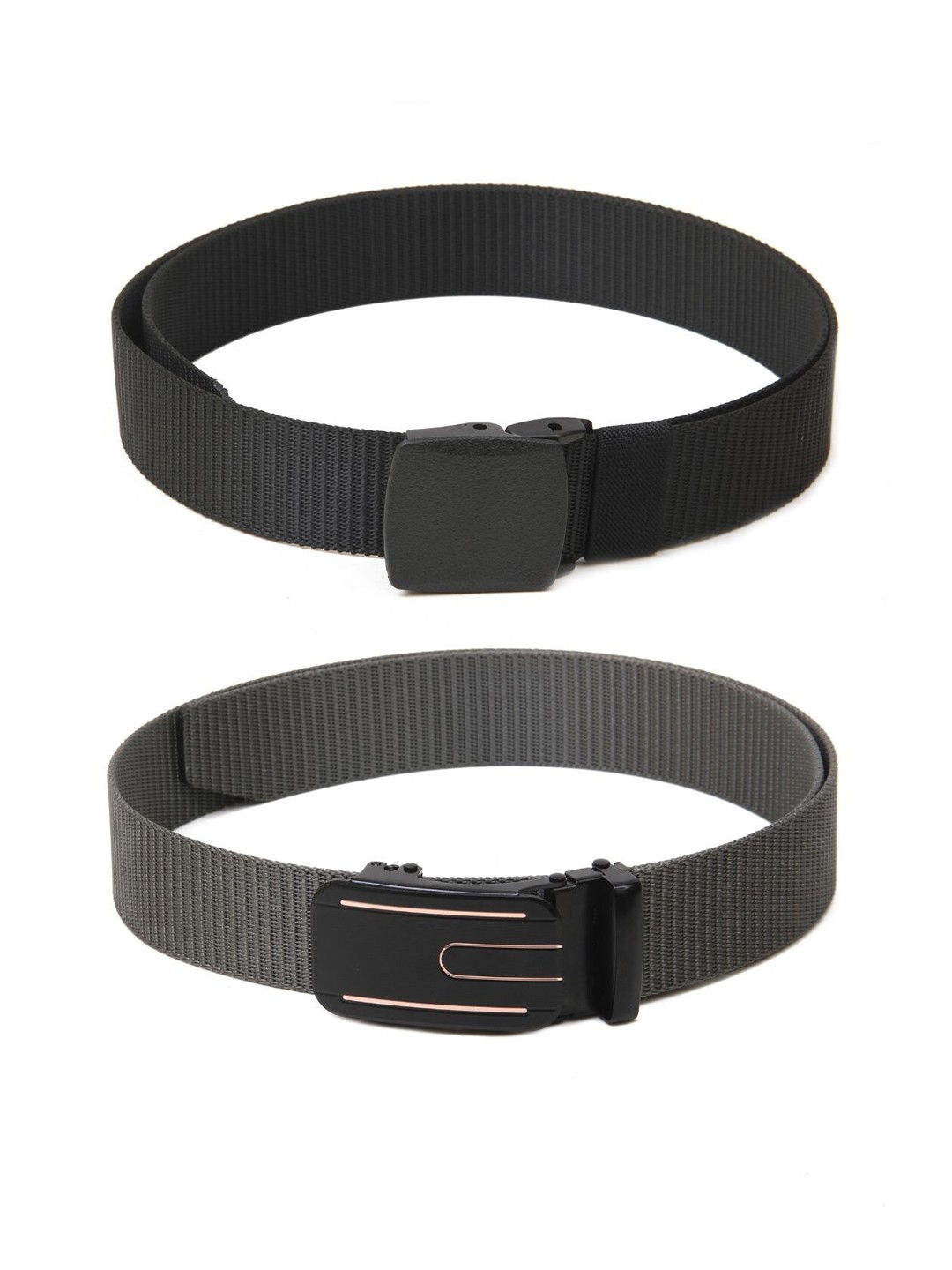 

Calvadoss Women Set Of 2 Textured Belts, Black