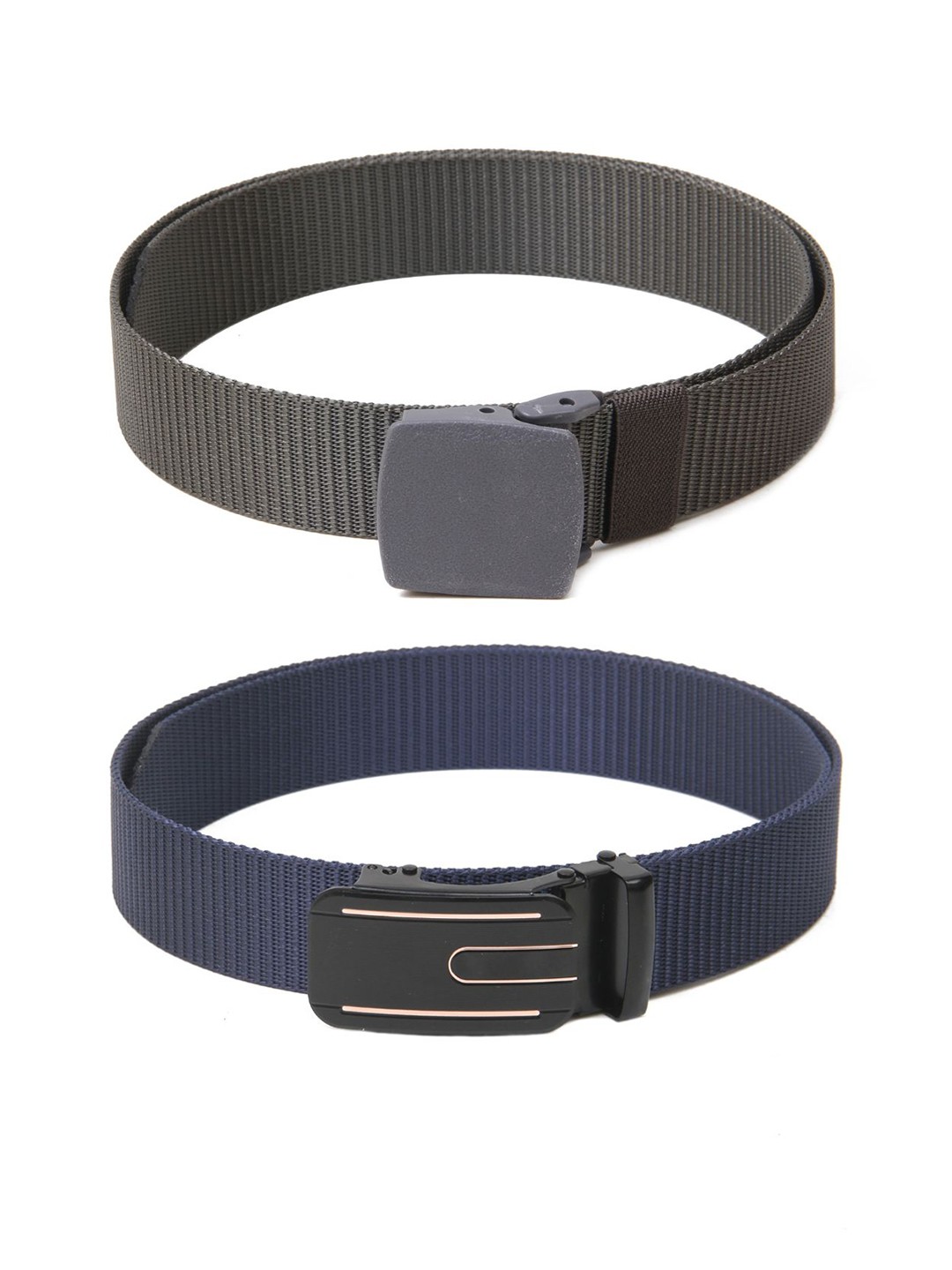 

Calvadoss Women Set Of 2 Textured Belts, Grey