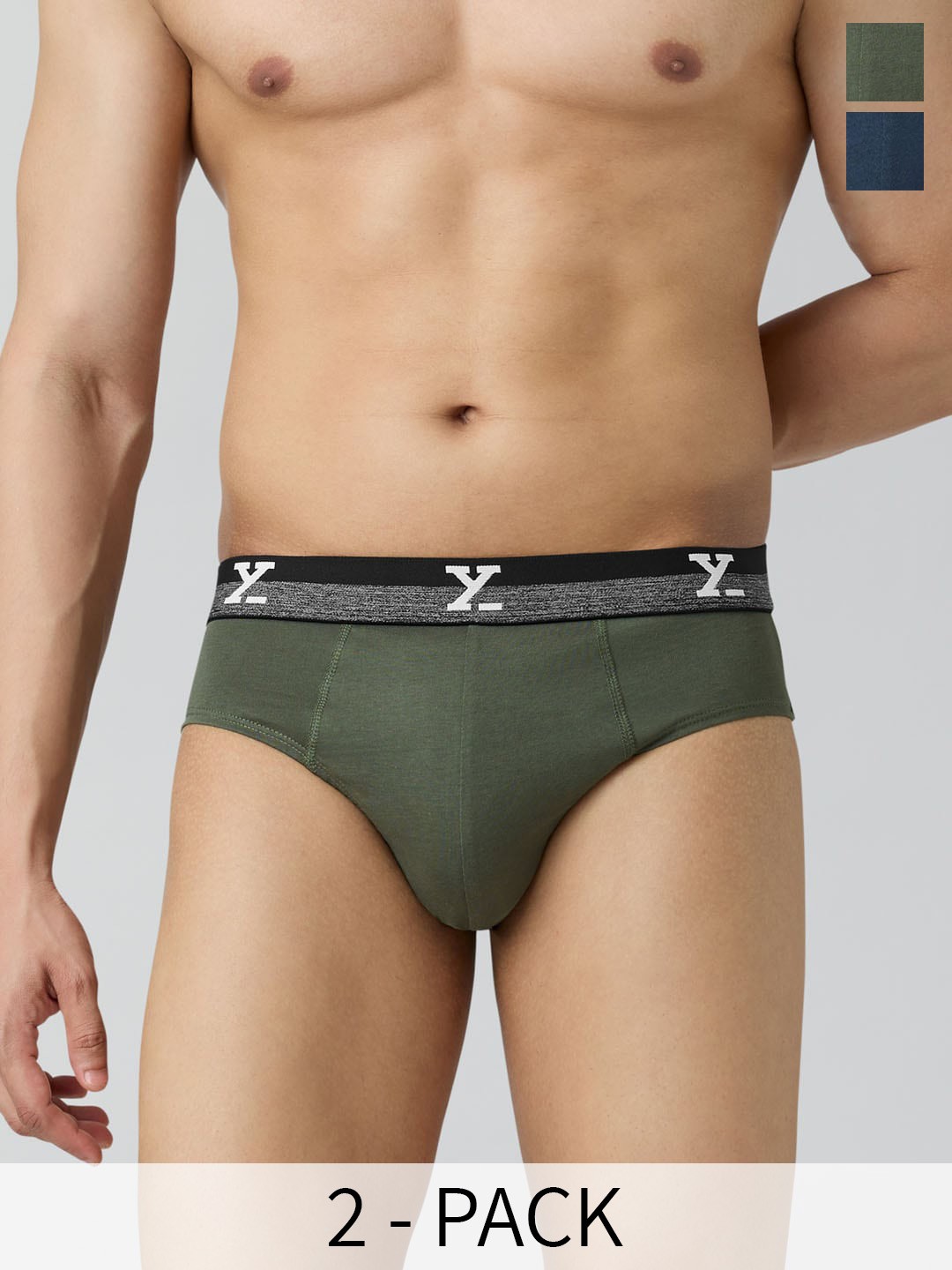 

XYXX Pack of 3 IntelliFresh Super Combed Cotton Solid Nova Brief XYBRF3PCKN1025, Blue