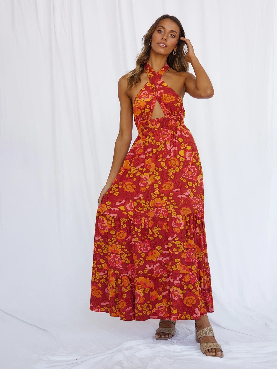 

StyleCast Floral Printed Maxi Dress, Red