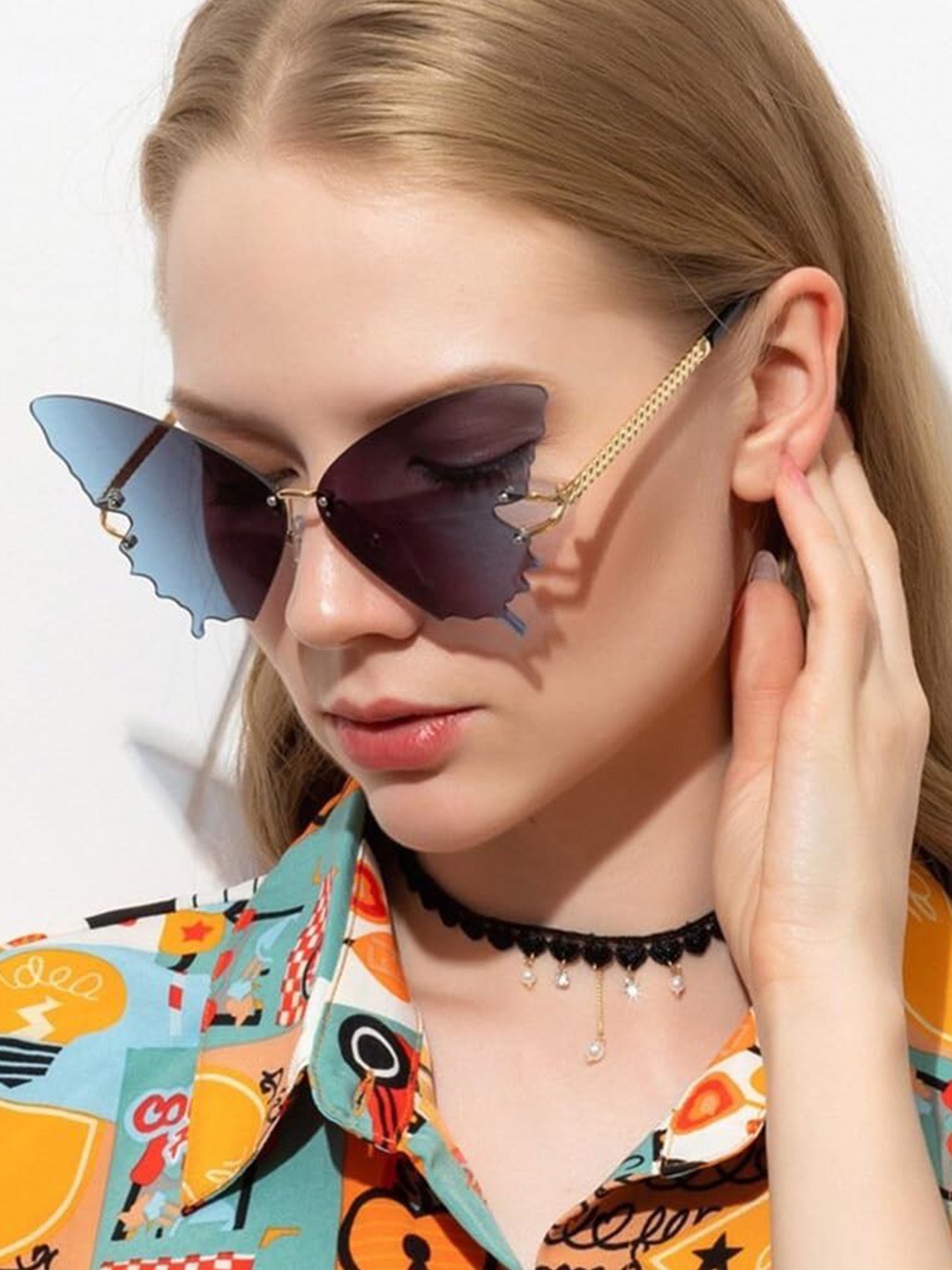 

IDOR Women Butterfly Sunglasses with UV Protected Lens BUTTERFLY, Blue