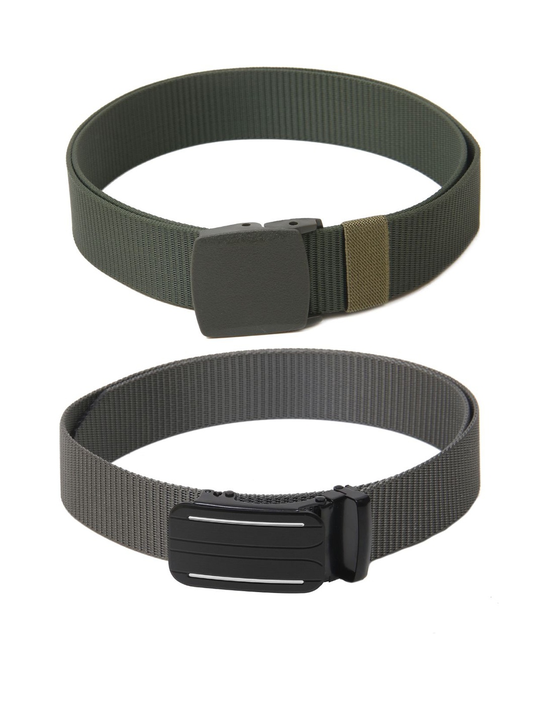 

Calvadoss Boys Set Of 2 Textured Belts, Green