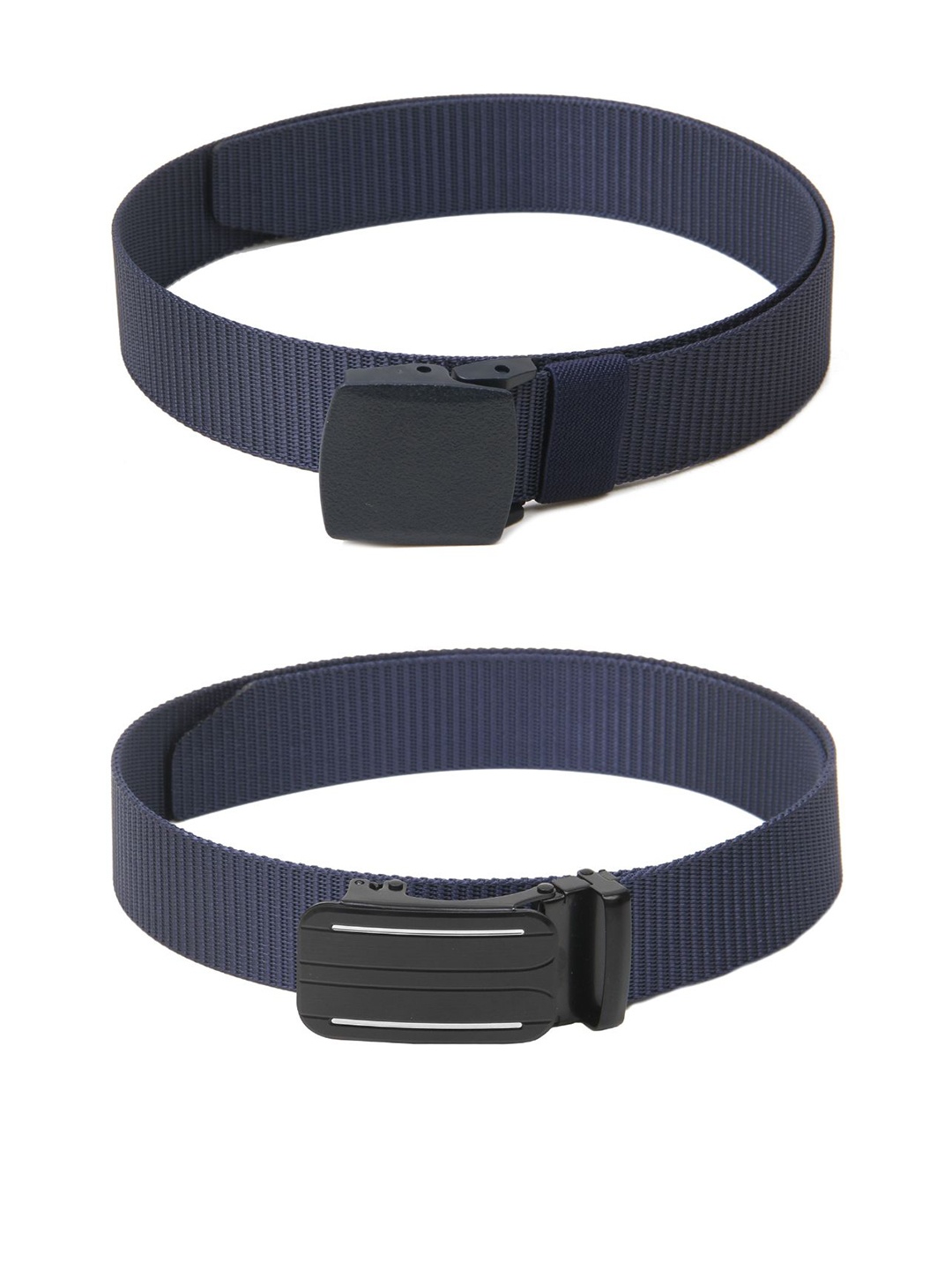 

Calvadoss Boys Set Of 2 Textured Belts, Navy blue