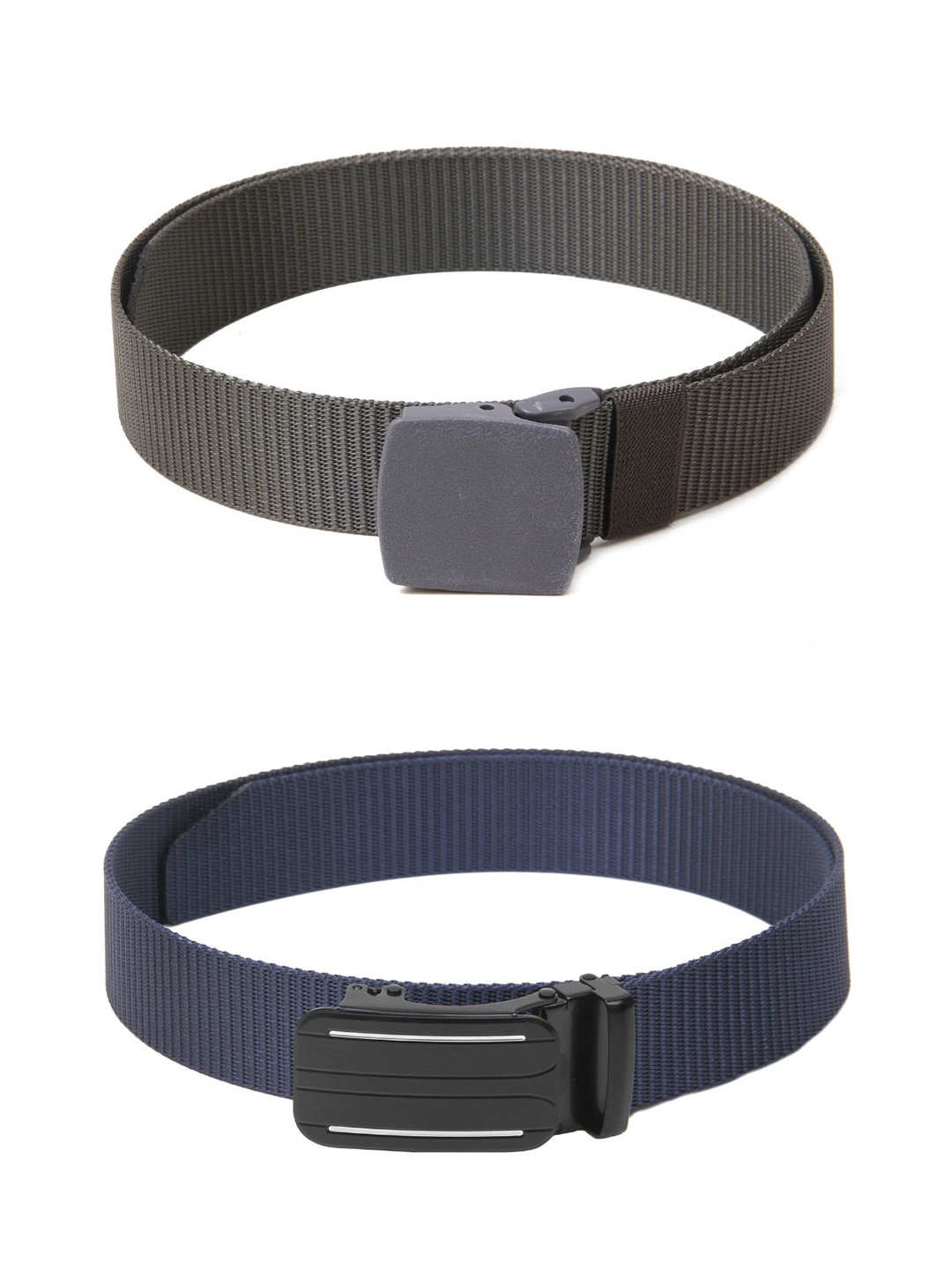 

Calvadoss Boys Set Of 2 Textured Belts, Grey