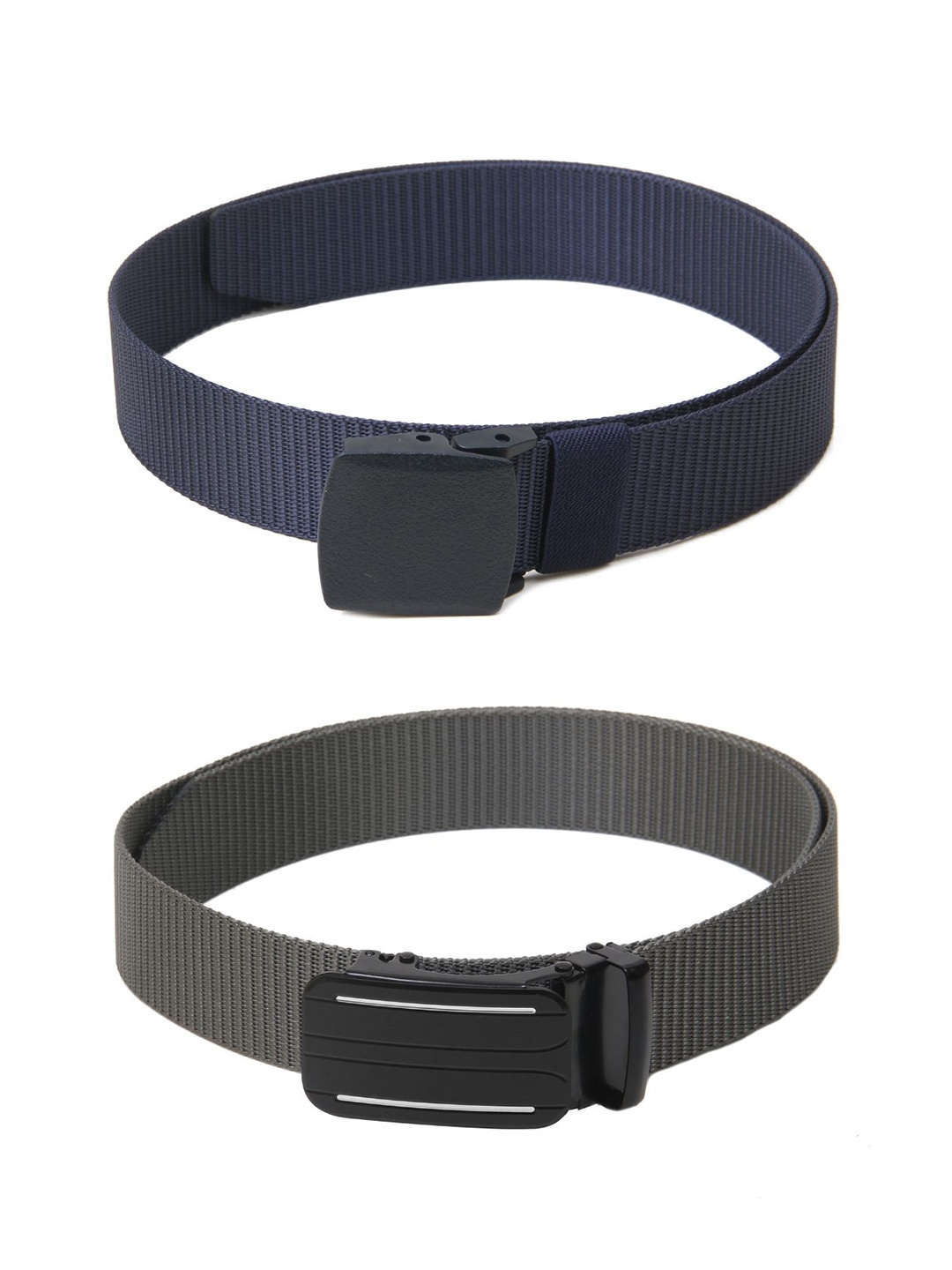 

Calvadoss Boys Set Of 2 Textured Belts, Navy blue