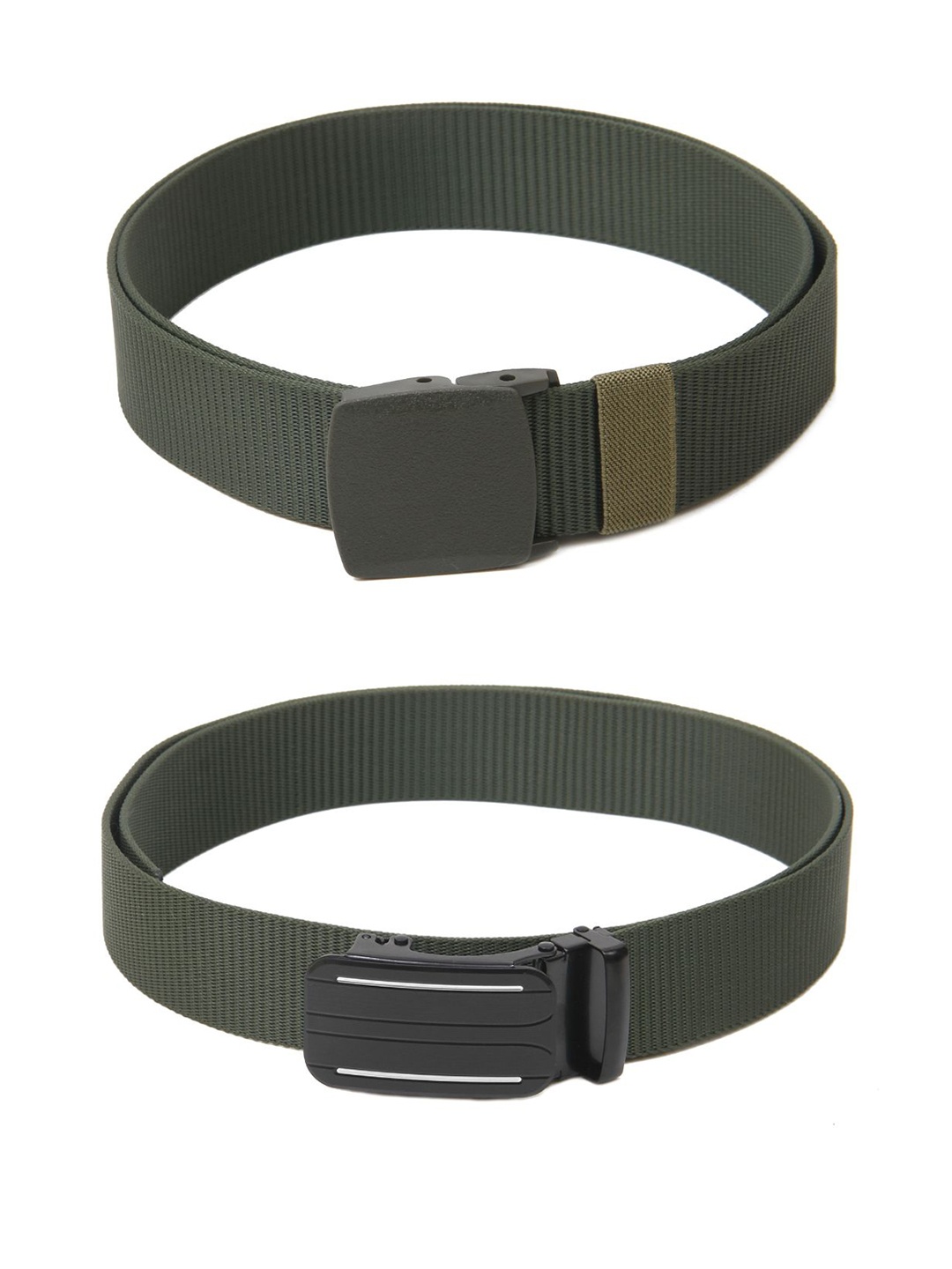 

Calvadoss Boys Set Of 2 Textured Belts, Green