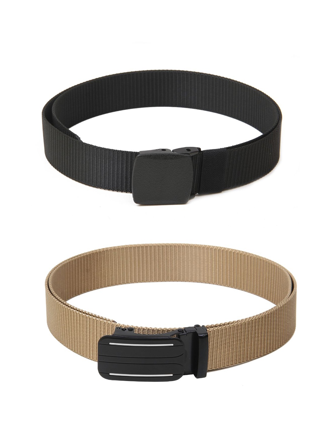 

Calvadoss Boys Set Of 2 Textured Belts, Black