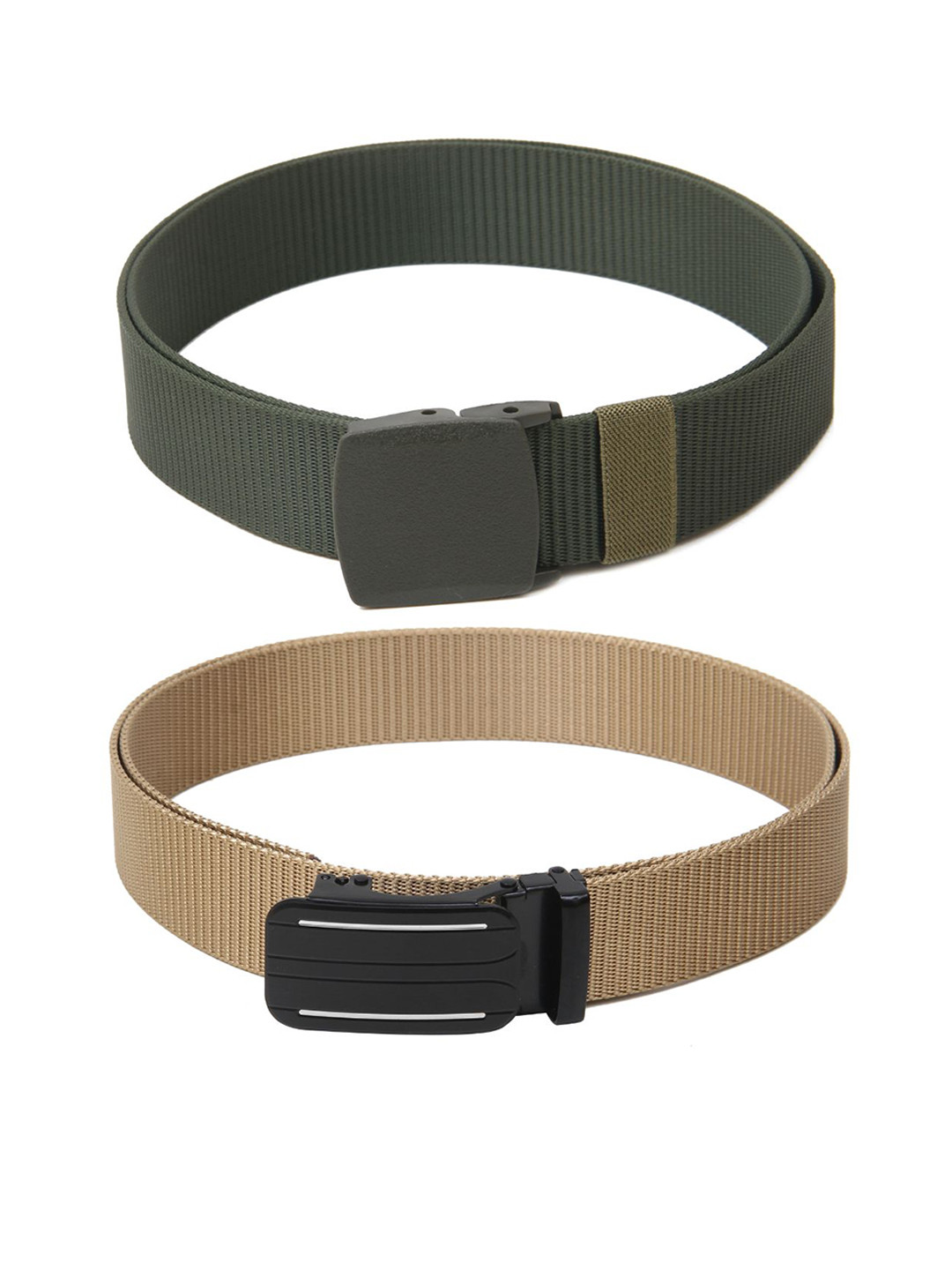 

Calvadoss Boys Set Of 2 Textured Belts, Green