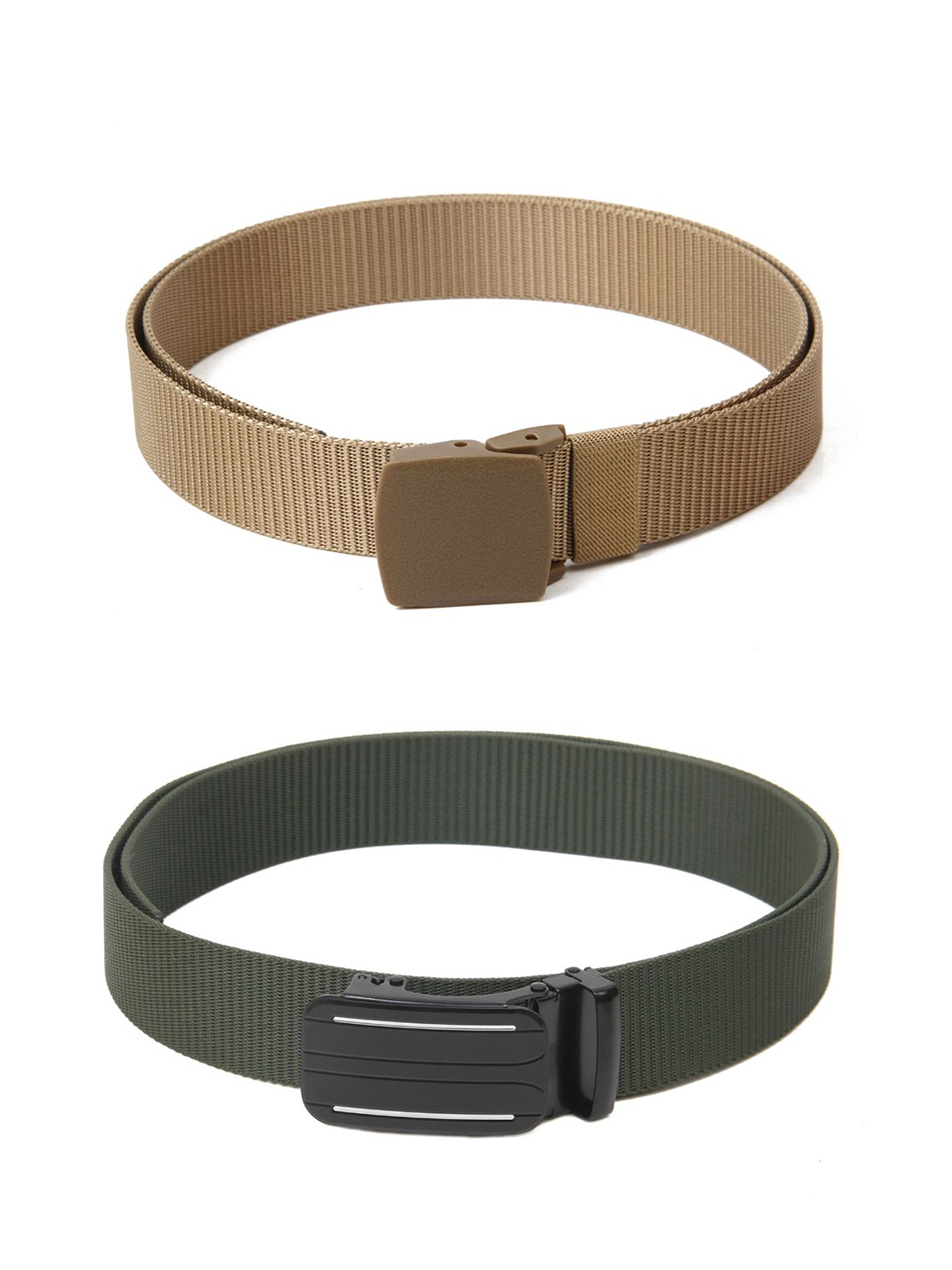 

Calvadoss Boys Set Of 2 Textured Belts, Beige