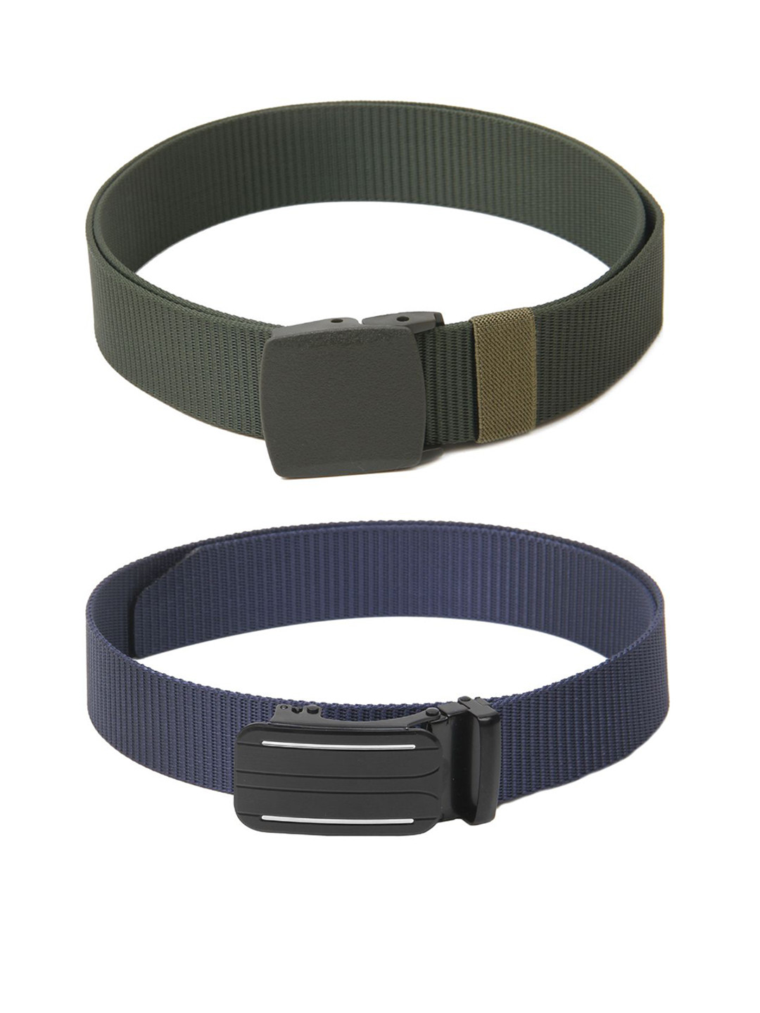 

Calvadoss Boys Set OF 2 Textured Belts, Green