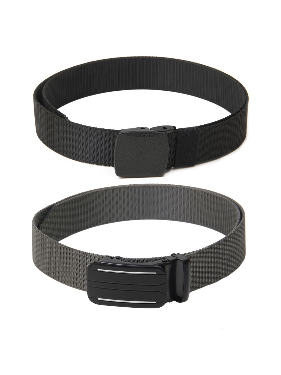 

Calvadoss Boys Set Of 2 Textured Belts, Black