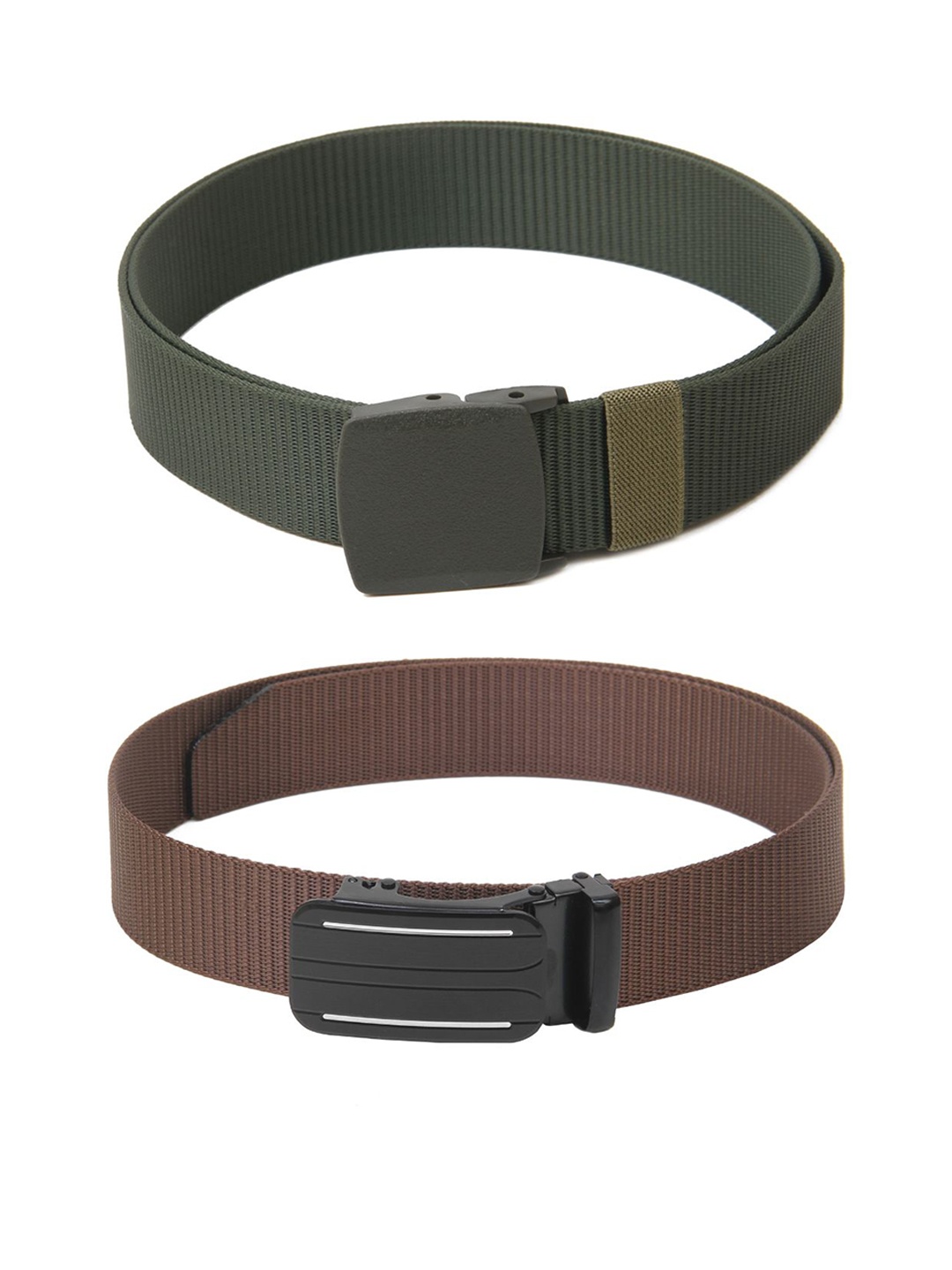 

Calvadoss Boys Set Of 2 Textured Belts, Green