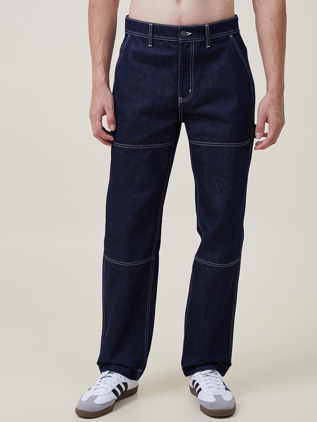 

Kotty Men Jean Low-Rise Clean Look Stretchable Cargo Jeans, Blue