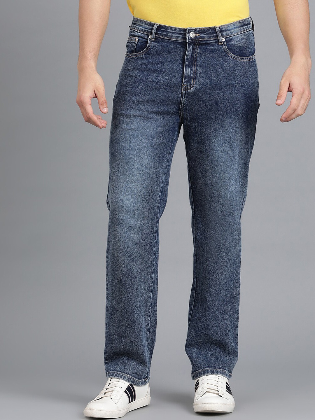 

Kotty Men Jean Low-Rise Clean Look Heavy Fade Stretchable Jeans, Blue
