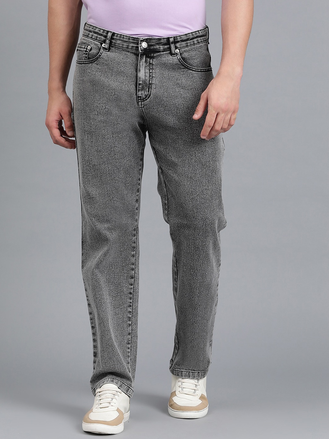 

Kotty Men Jean Low-Rise Heavy Fade Clean Look Stretchable Jeans, Grey