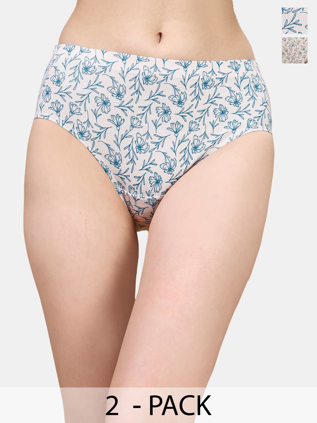 

Soie Pack Of 3 Printed Hipster Briefs 3FCB-30PACK2, Blue