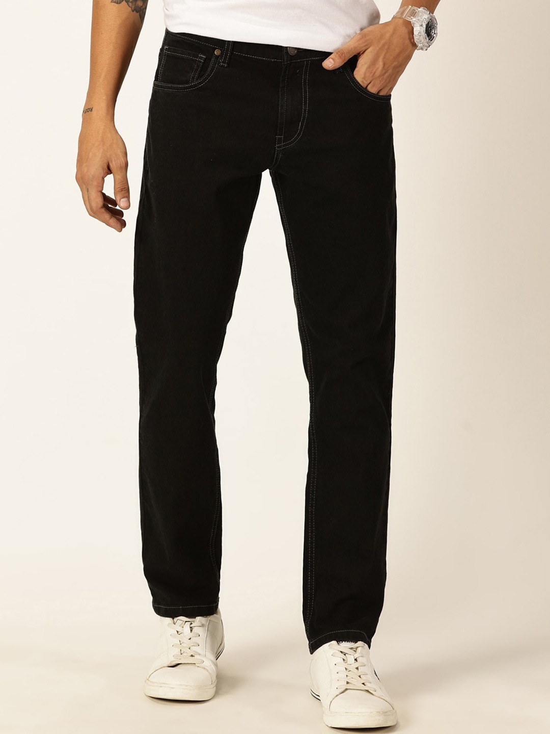 

Mast & Harbour Black Men Mid-Rise Smart Fit Stretchable Jeans