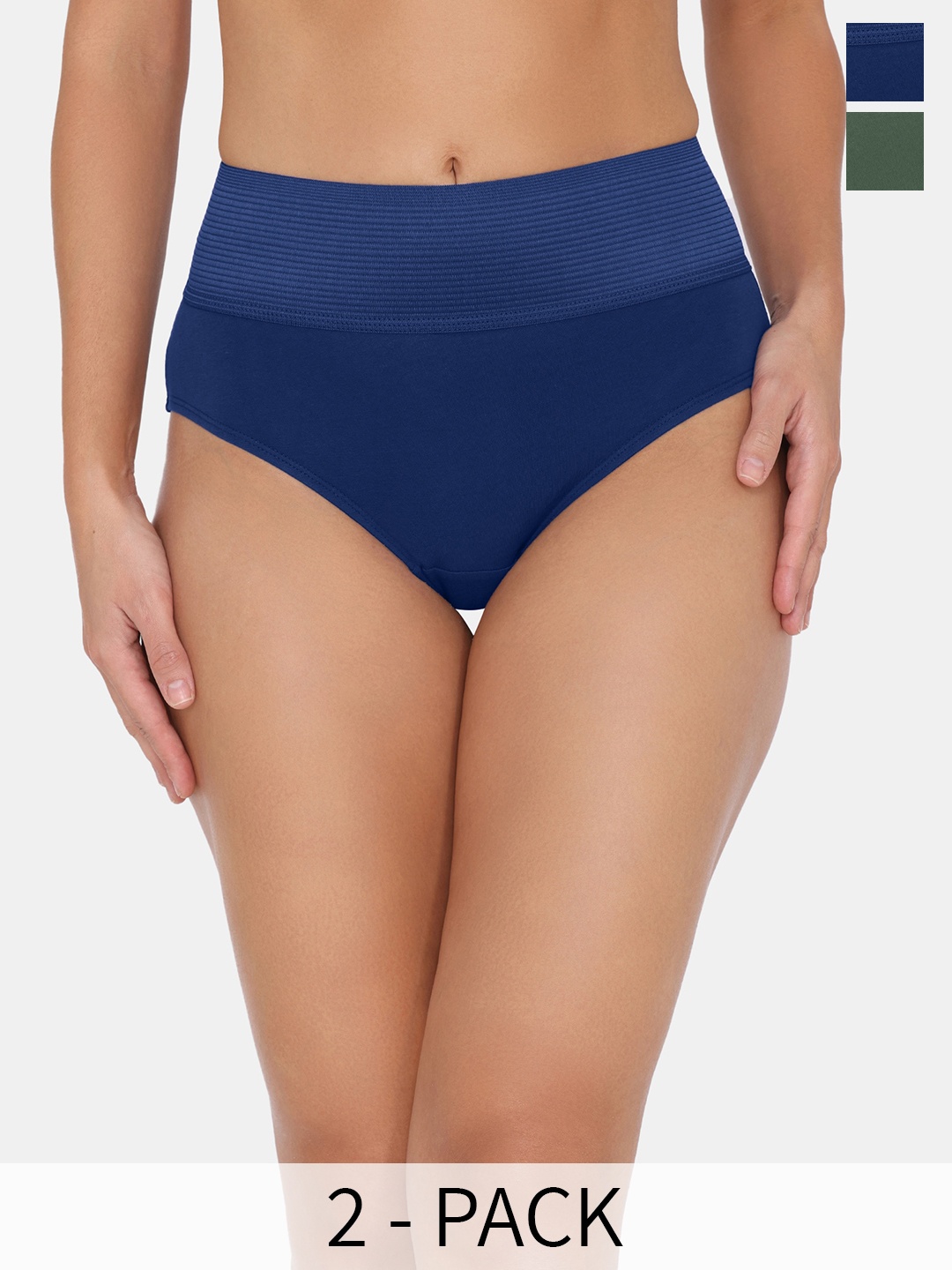 

Zivame Pack Of 2 Assorted High Rise Hipster Briefs