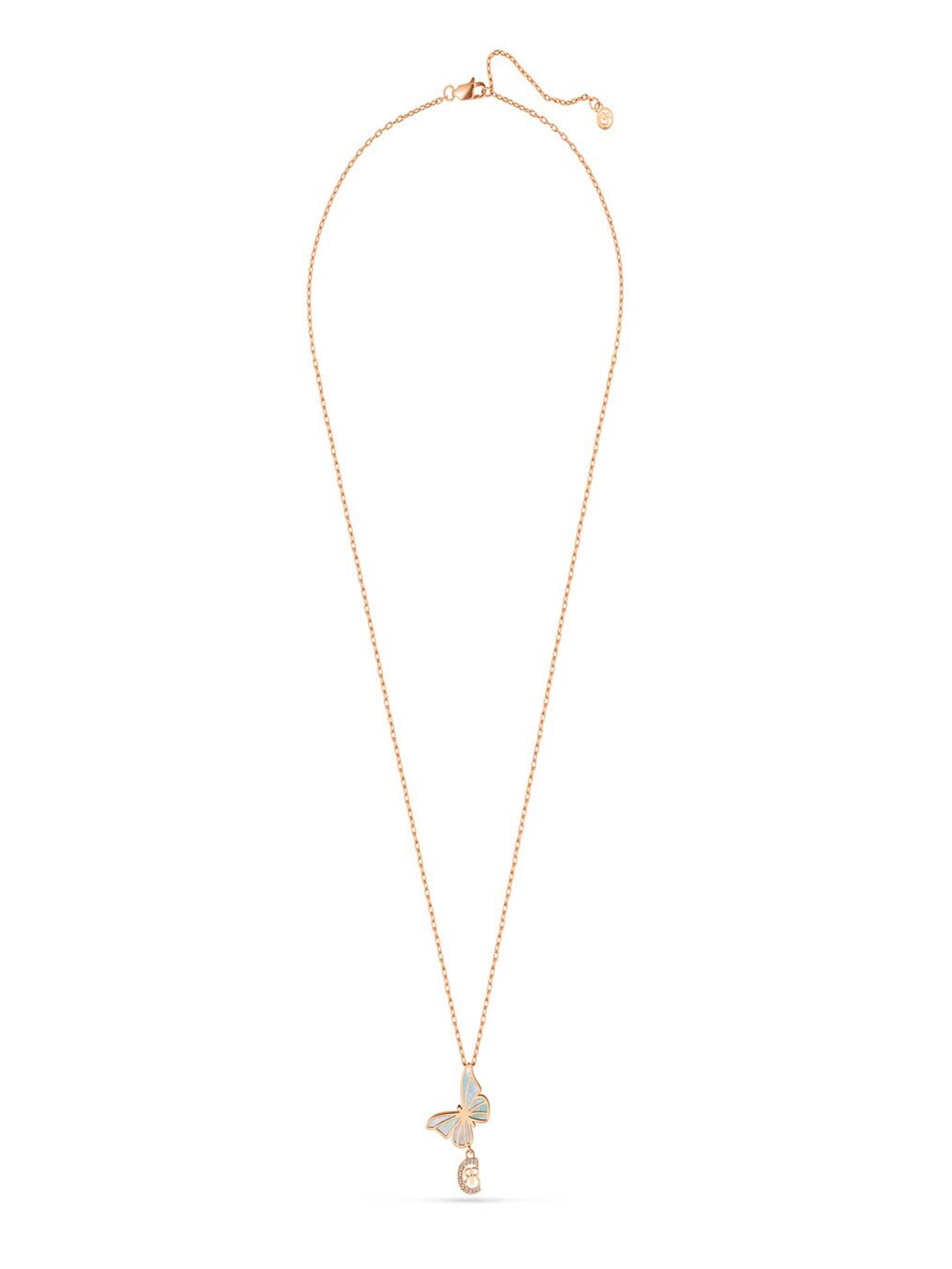

Cerruti 1881 Stainless Steel Stone Studded Butterfly Minimal Chain, Rose gold