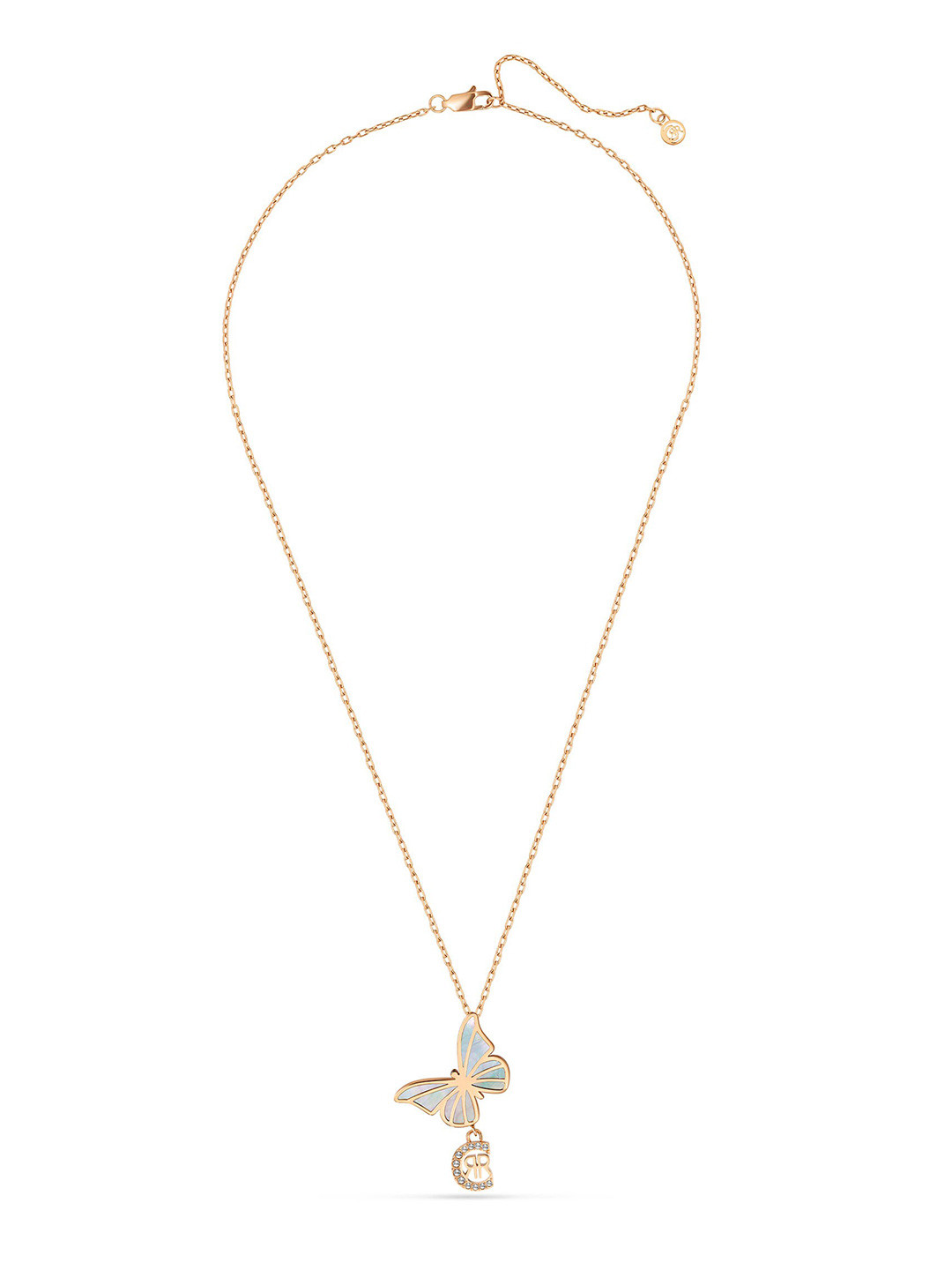

Cerruti 1881 Stainless Steel Stone Studded Butterfly Minimal Chain, Rose gold