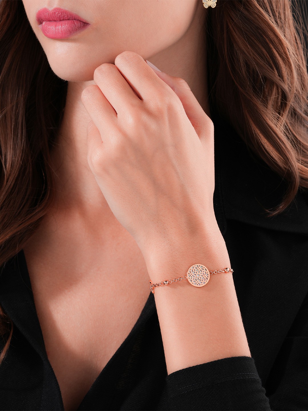 

Cerruti 1881 Stone-Studded Stainless Steel Wraparound Bracelet, Rose gold