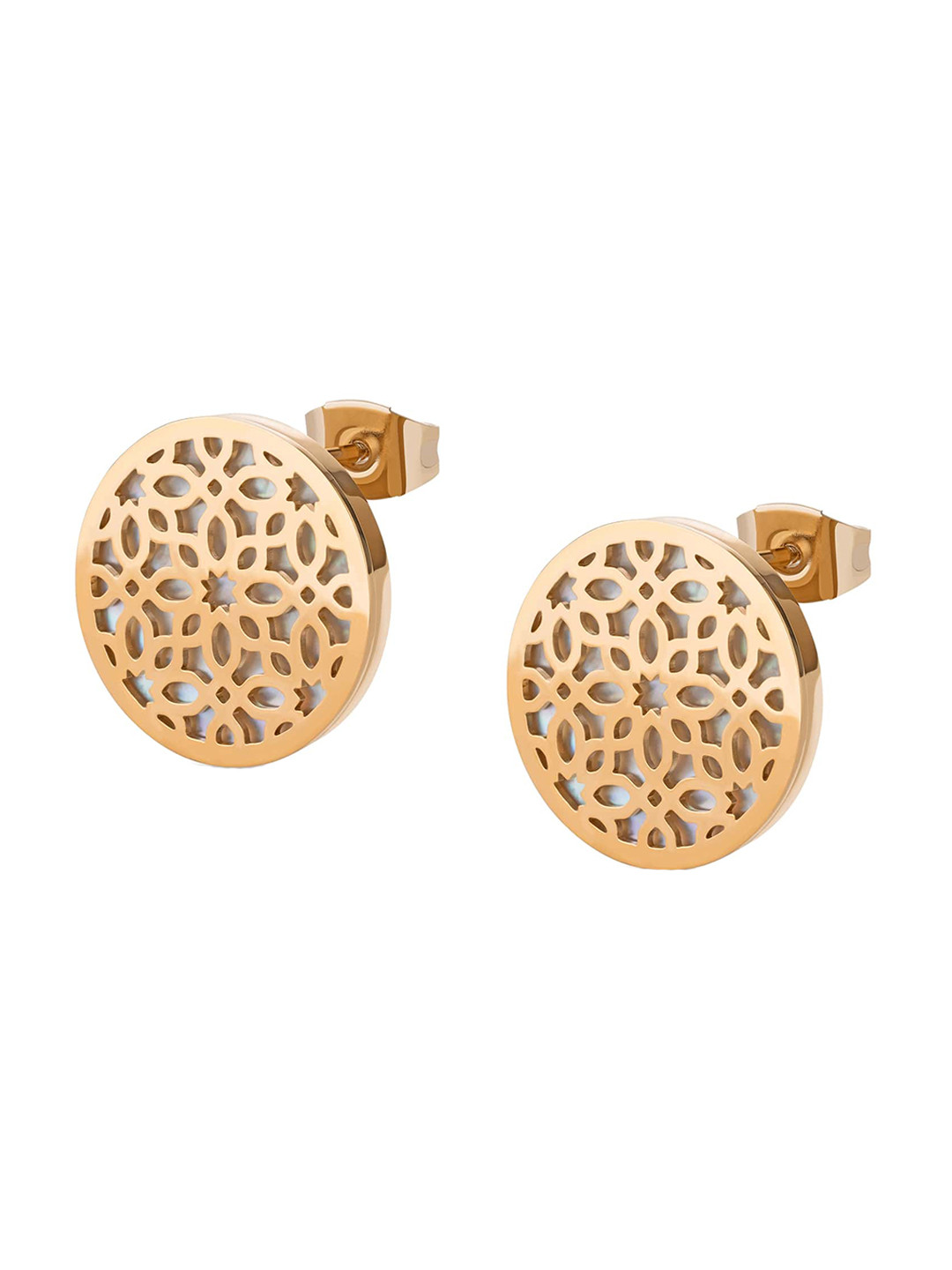 

Cerruti 1881 Stainless Steel Circular Studs Earrings, Rose gold