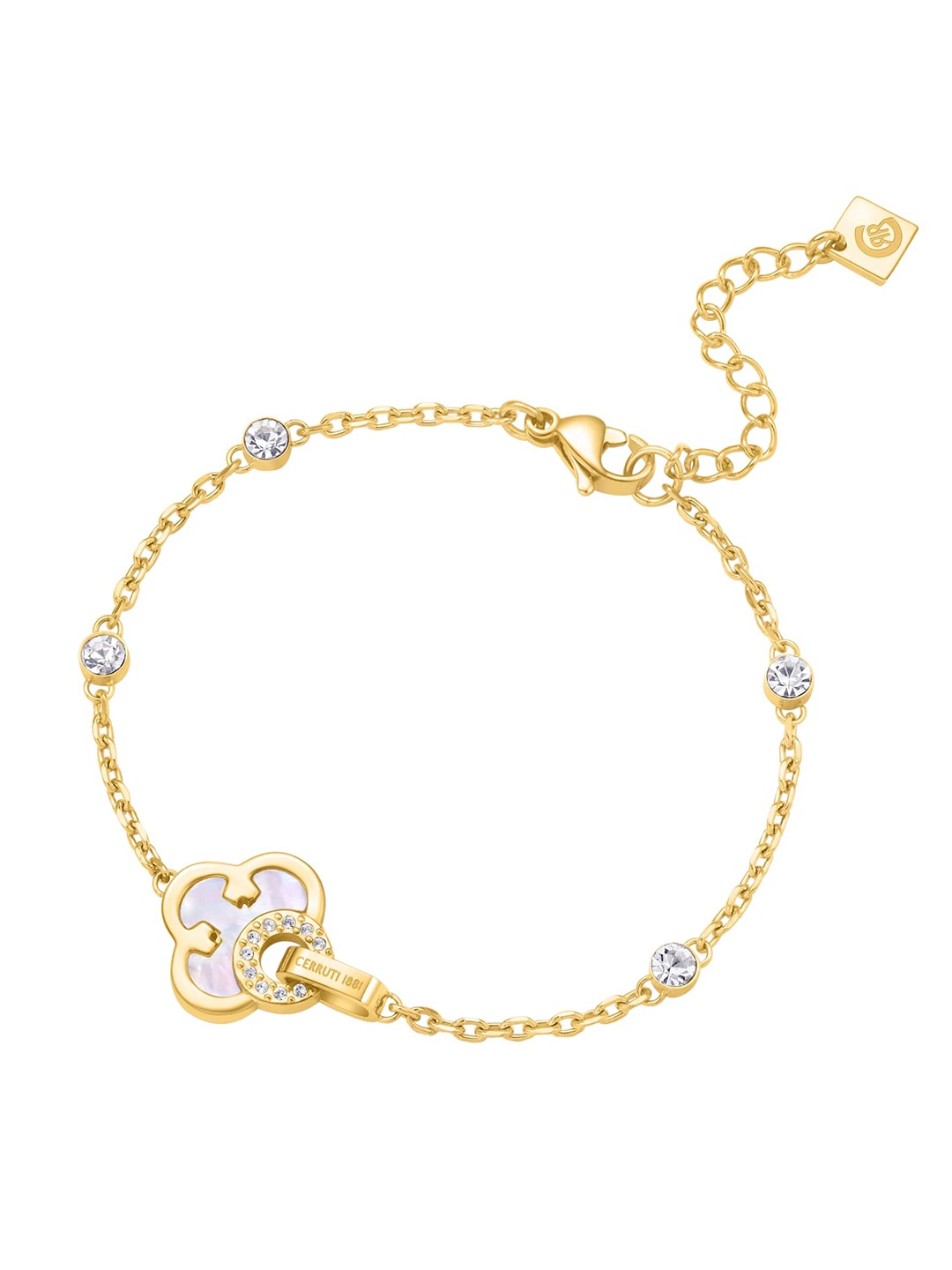 

Cerruti 1881 Women Stainless Steel Stone Studded Wraparound Bracelet, Gold