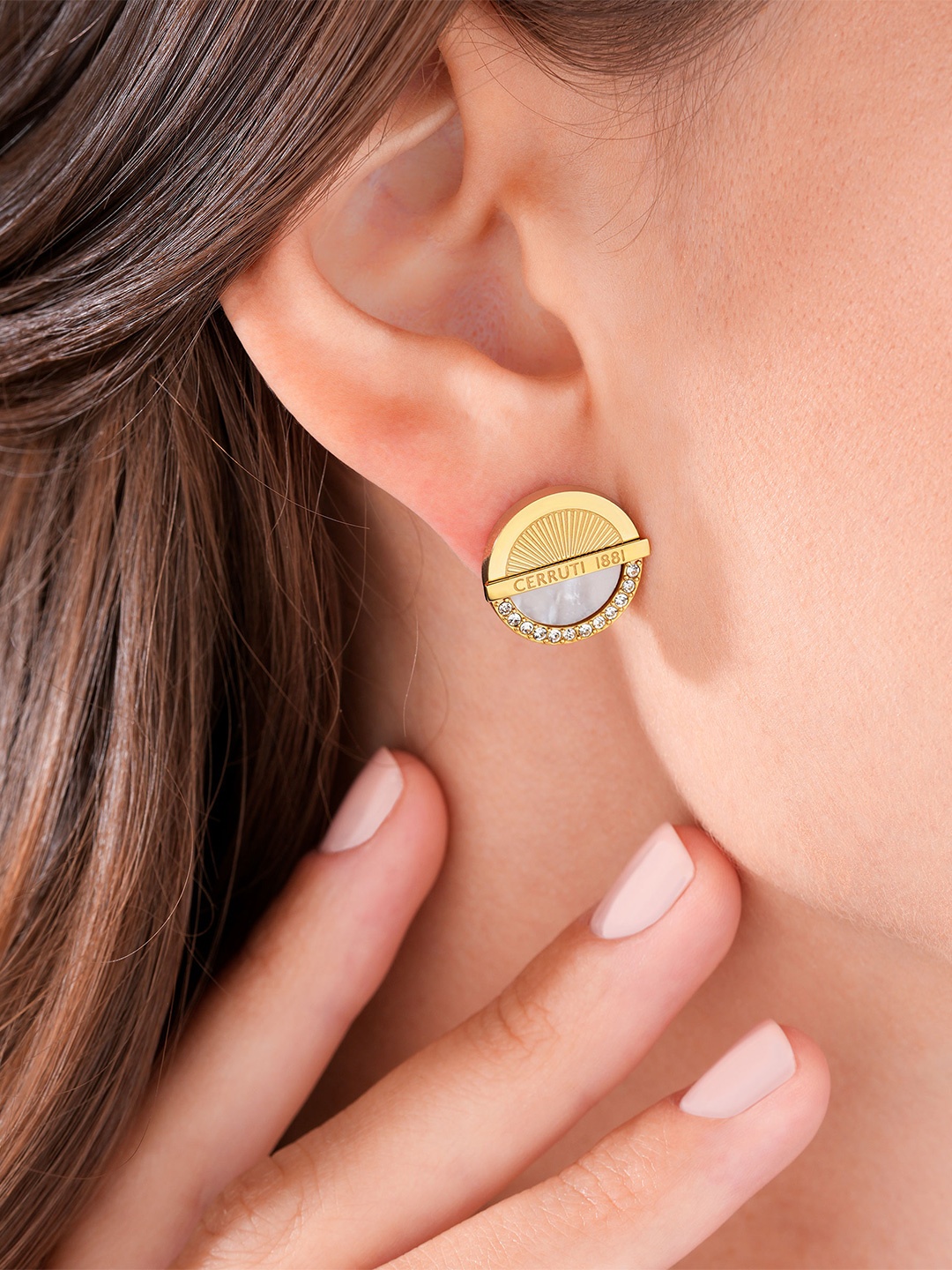 

Cerruti 1881 Gold-Plated Contemporary Studs Earrings