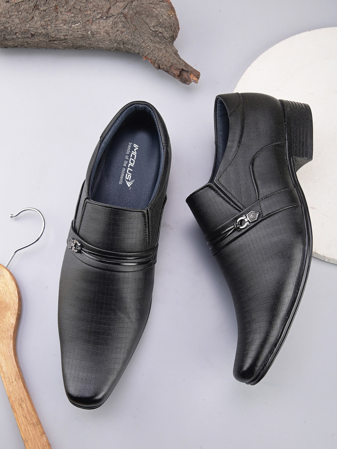 

IMCOLUS Men Formal Loafers, Black