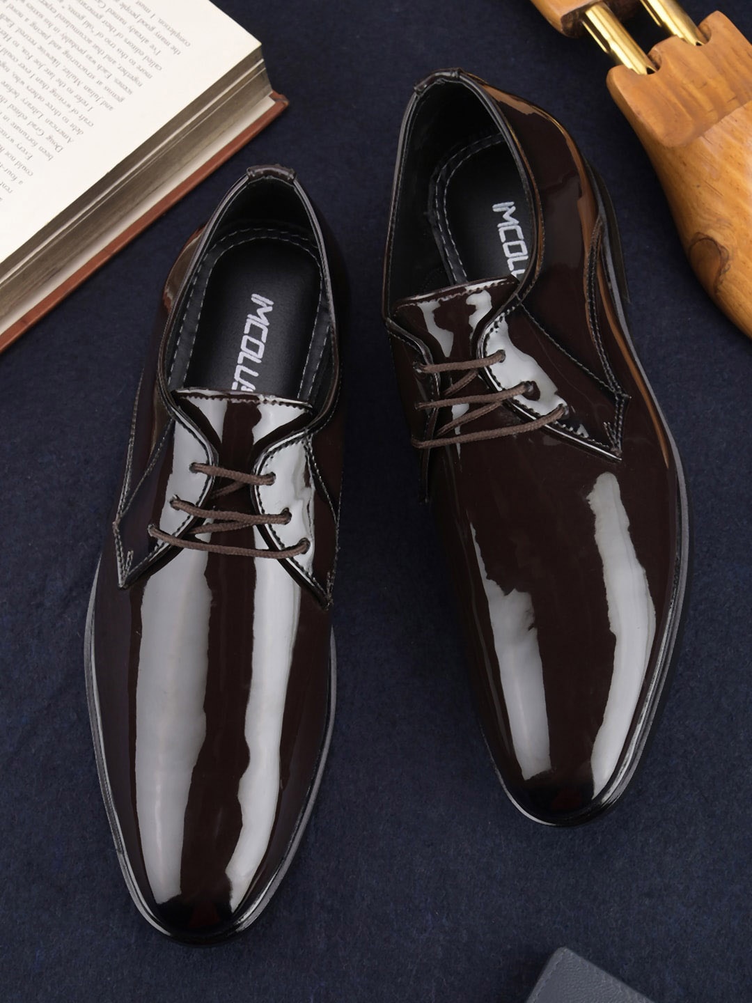 

IMCOLUS Men Formal Derby Shoes, Brown