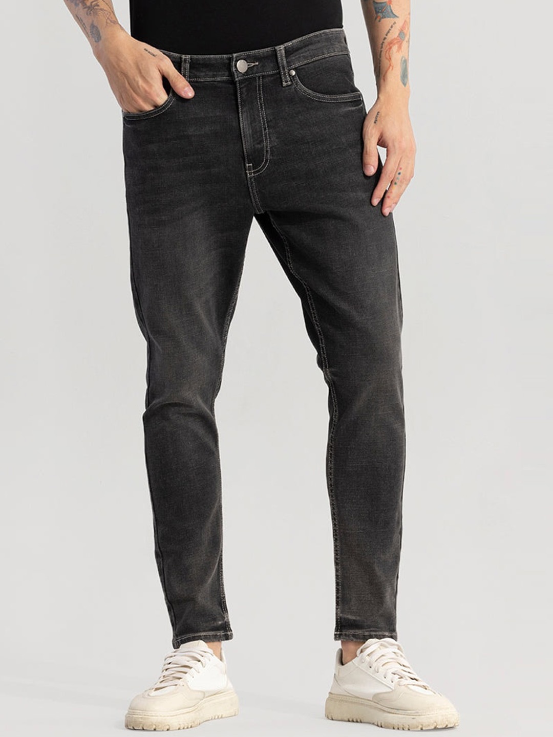 

Snitch Black Men Smart Skinny Fit Light Fade Stretchable Jeans