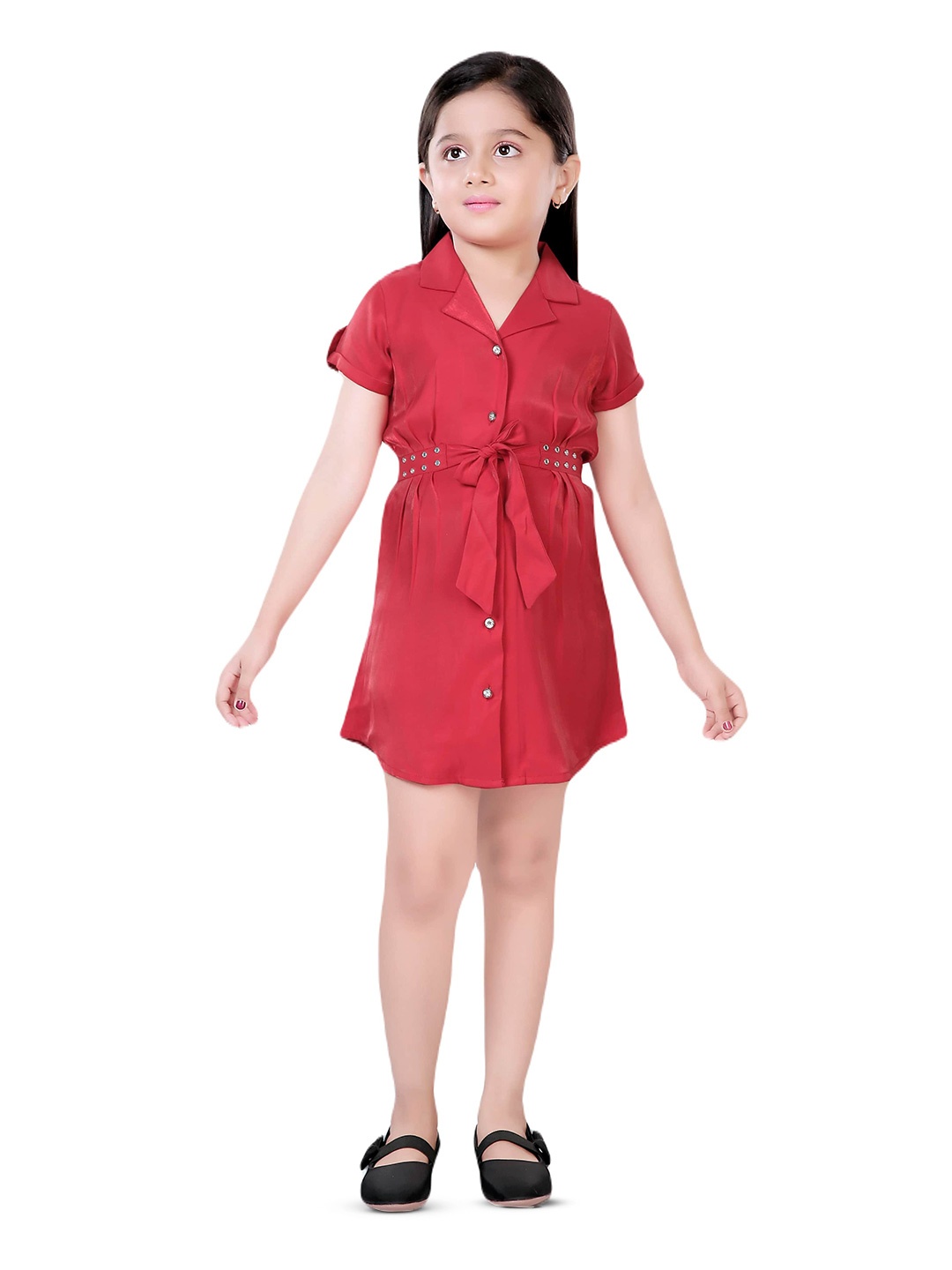 

Hunny Bunny Girls Shirt Dress, Red