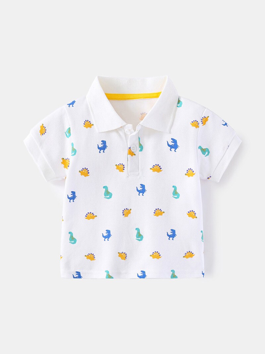 

StyleCast Boys Printed Polo Collar Pure Cotton T-shirt, White