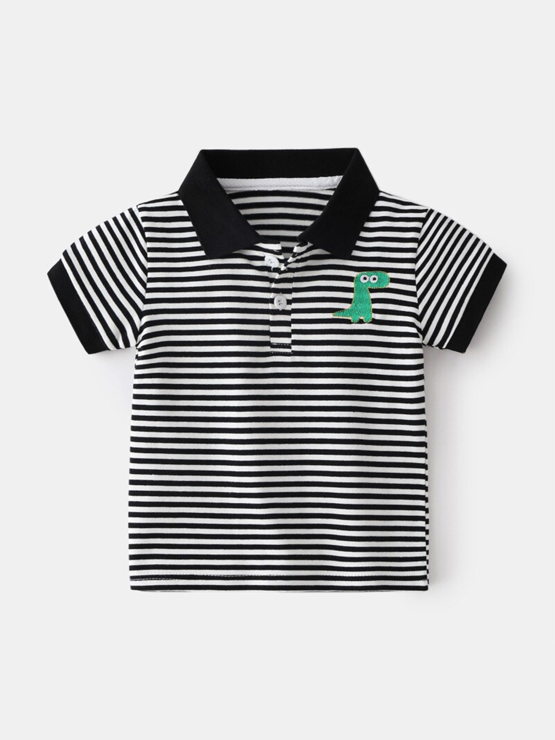 

StyleCast Boys Striped Pattern Polo Collar T-shirt, White