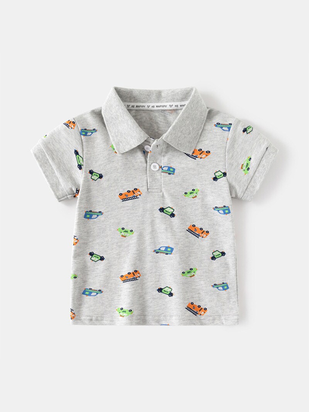 

StyleCast Boys Printed Polo Collar T-shirt, Grey