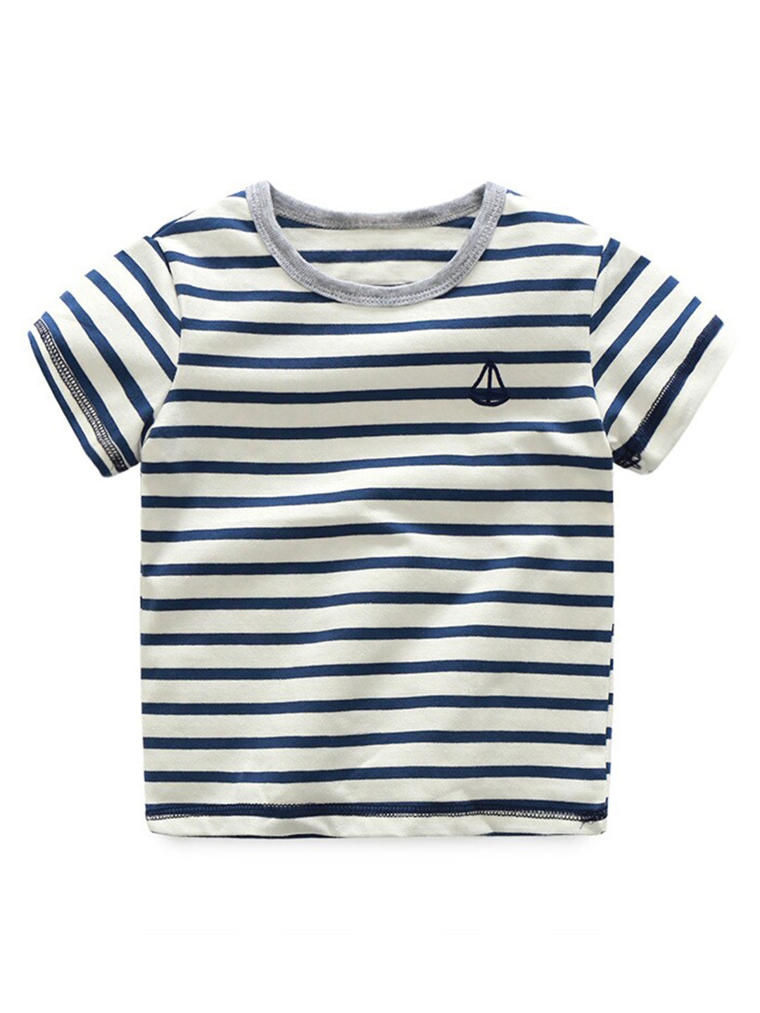 

StyleCast Boys Striped Pure Cotton Regular Fit T-shirt, White