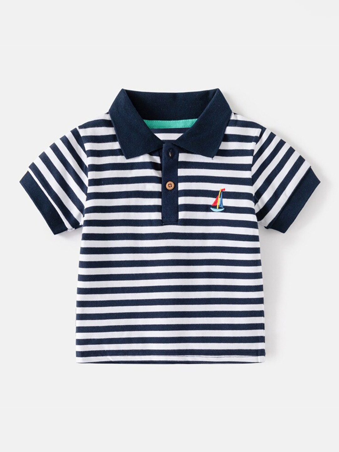 

StyleCast Boys Striped Polo Collar Tshirt, White