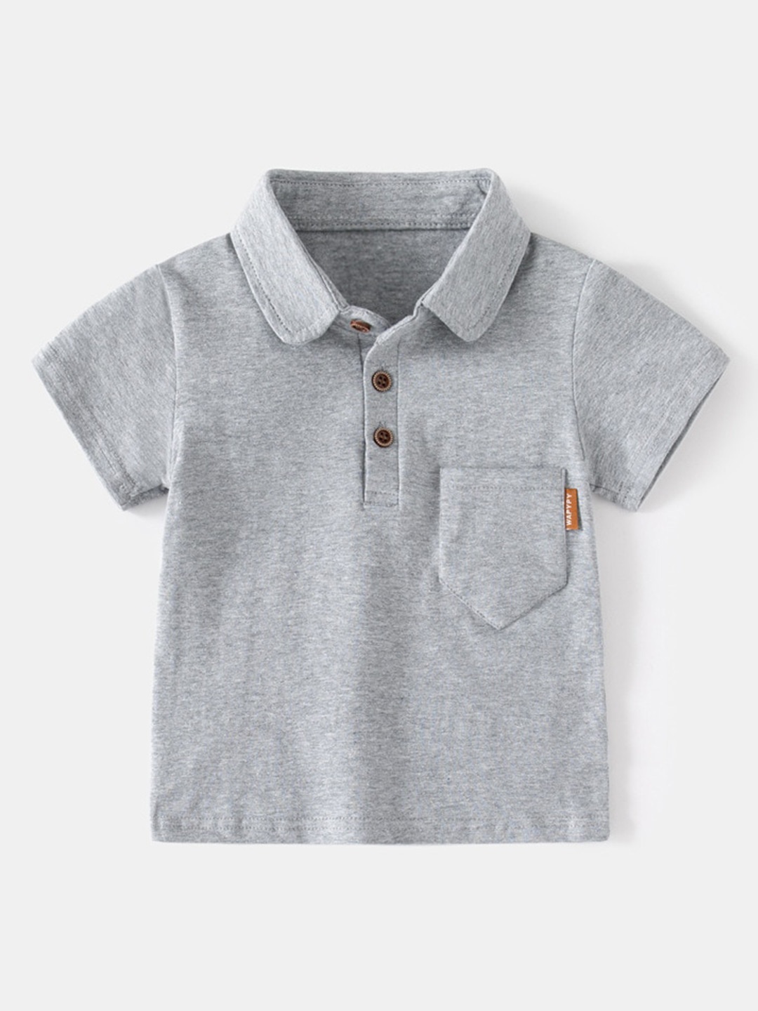

StyleCast Boys Pockets Polo Collar T-shirt, Grey
